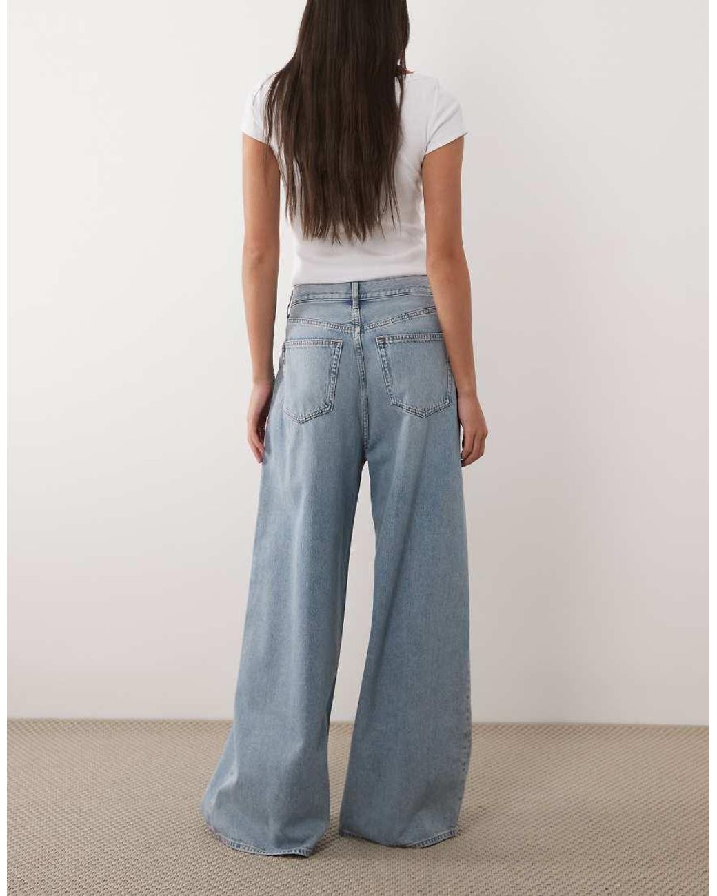 ARKET Blue Cedar High Rise Wide Leg Jeans