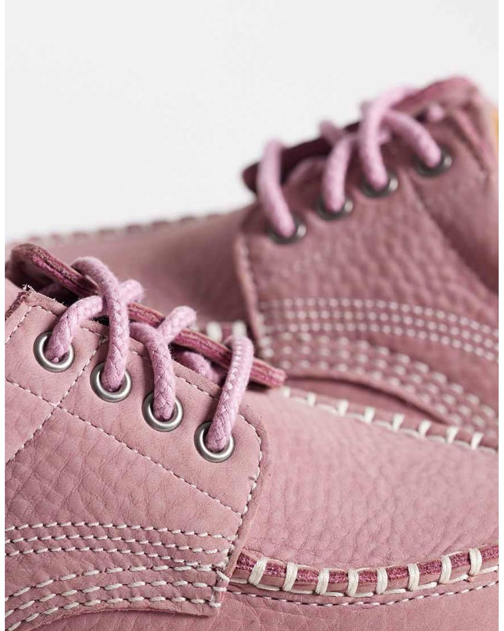 Dr. Martens Pink Lowell Contrast Stitch Shoe
