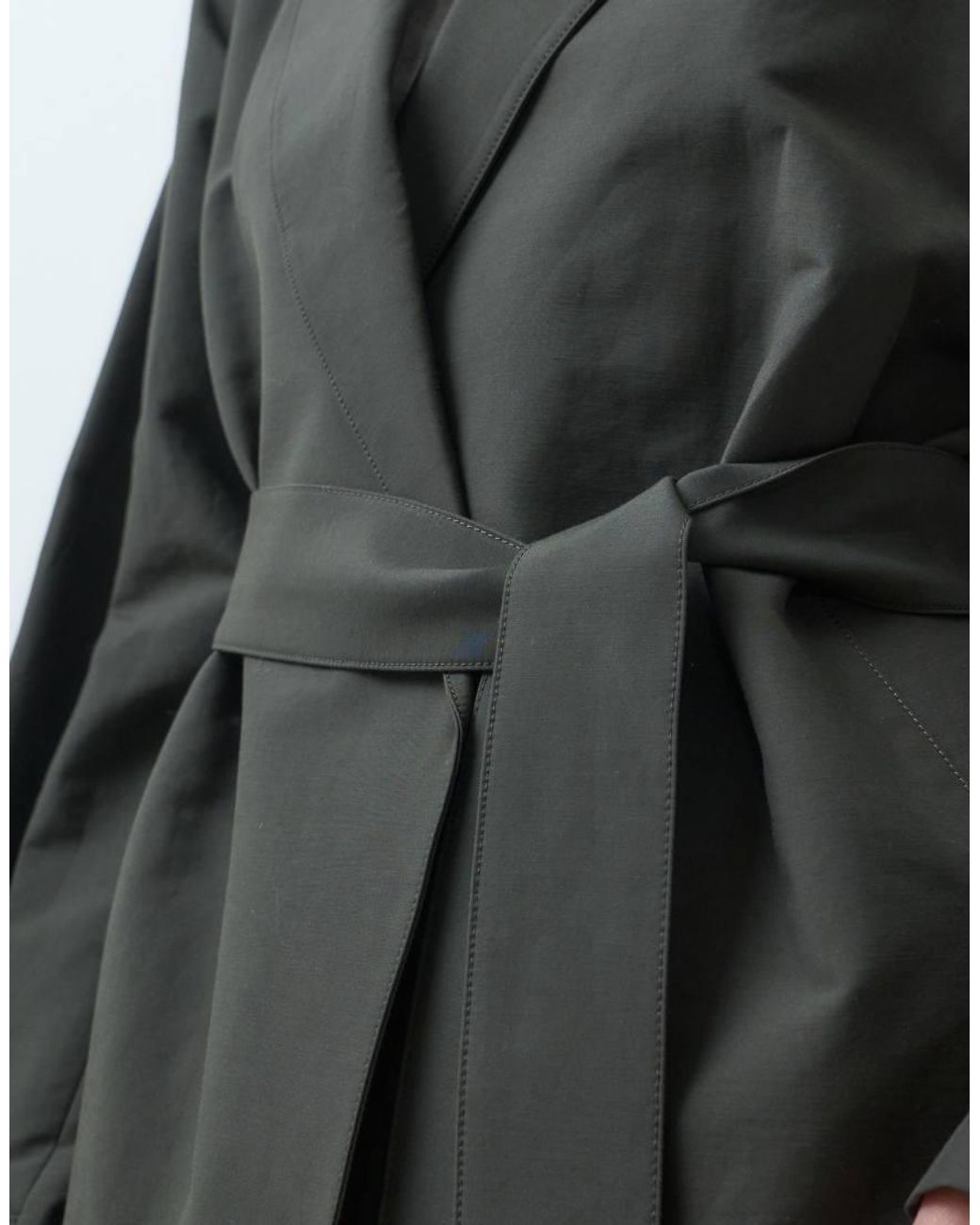 ARKET Gray Shawl Collar Wrap Jacket