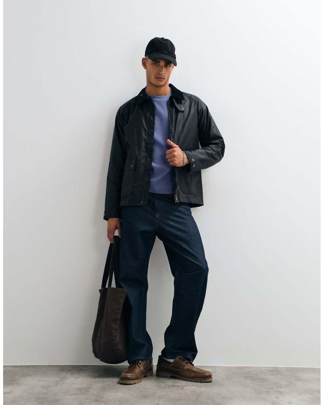 Barbour Blue Bedale Short Wax Jacket for men