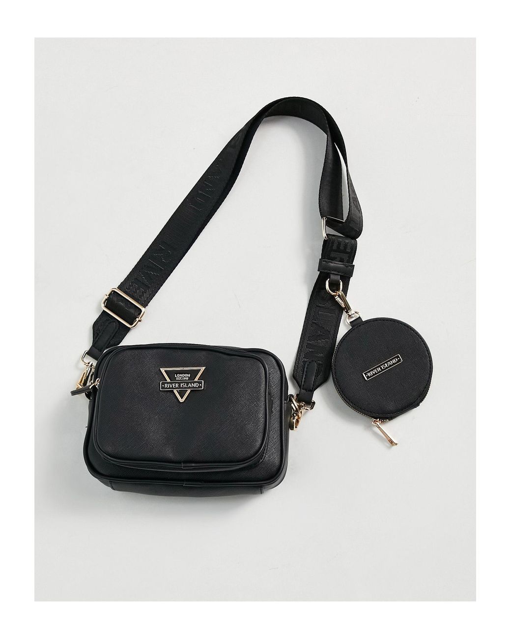 River Island Crossbody Pouch Camera Bag in Black Lyst UK