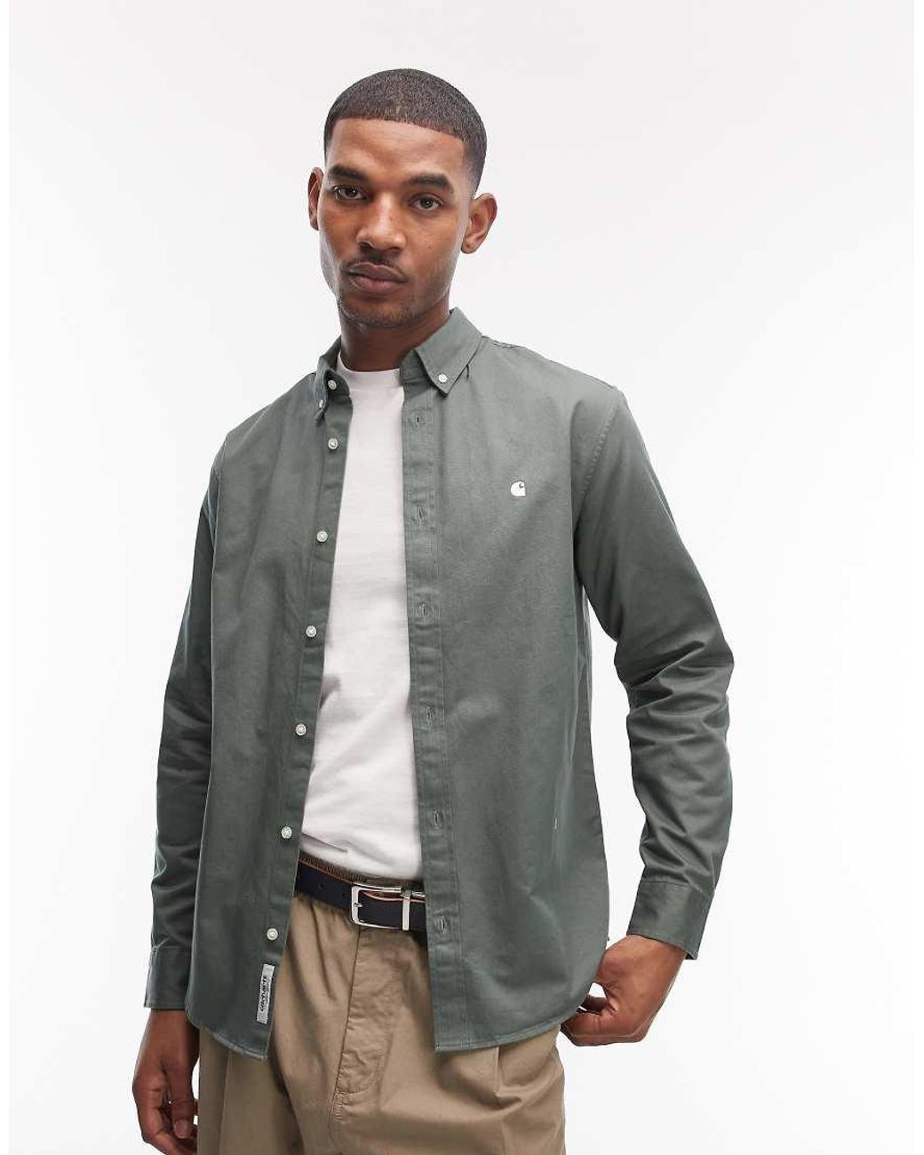 Carhartt Gray Madison Long Sleeve Shirt for men