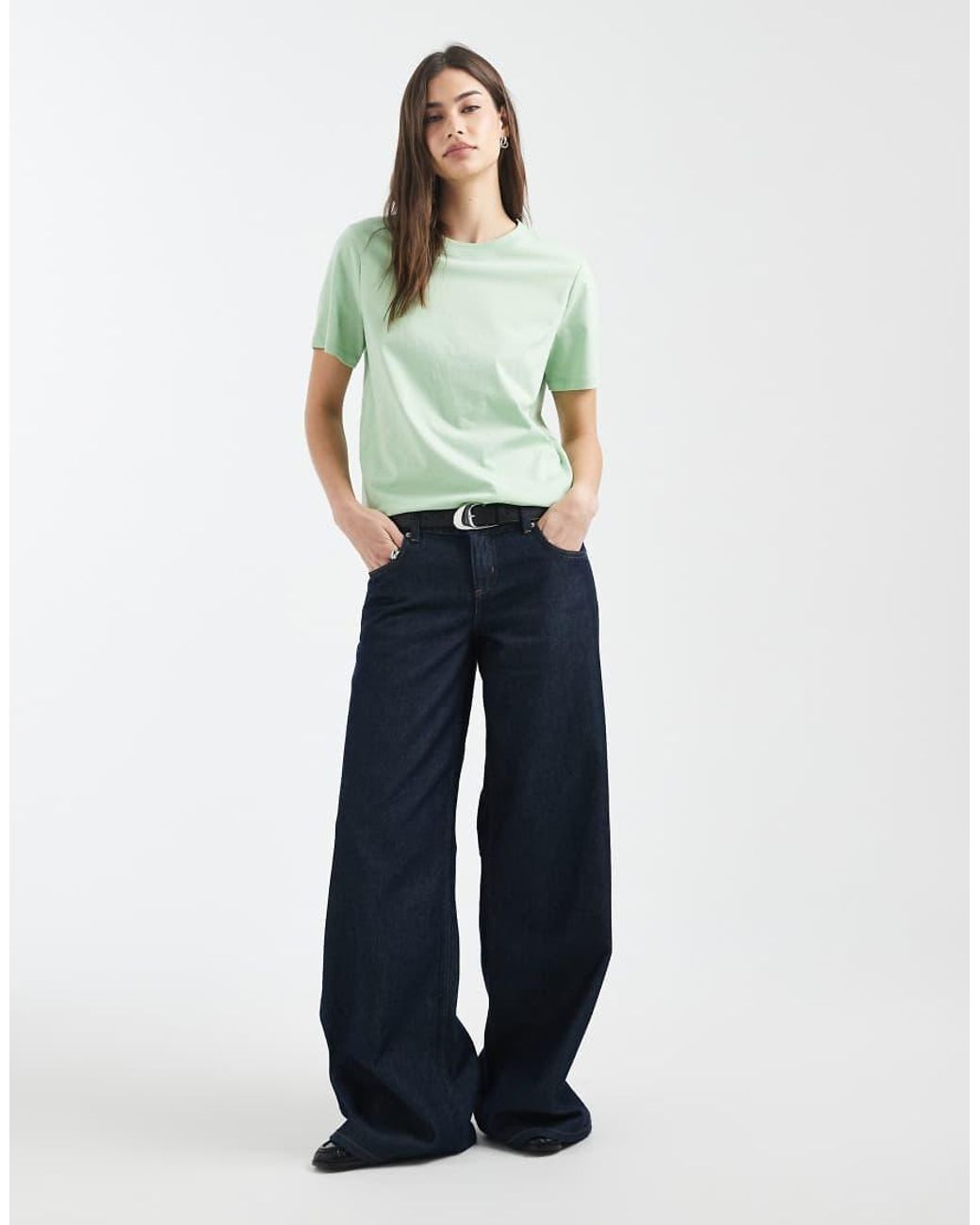 Pieces Green Boxy T-shirt
