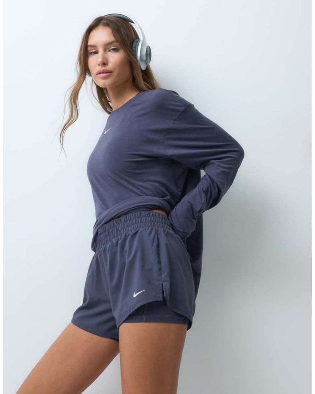 Nike Blue One Dri-fit Mid-rise 3inch 2in1 Short