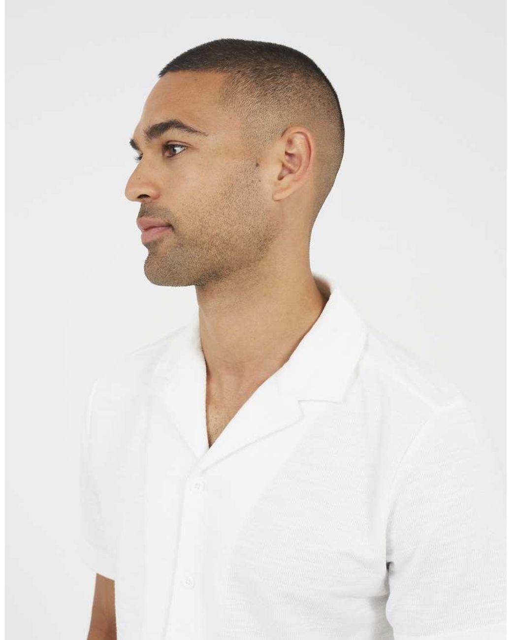 Brave Soul White Revere Collar Shirt for men
