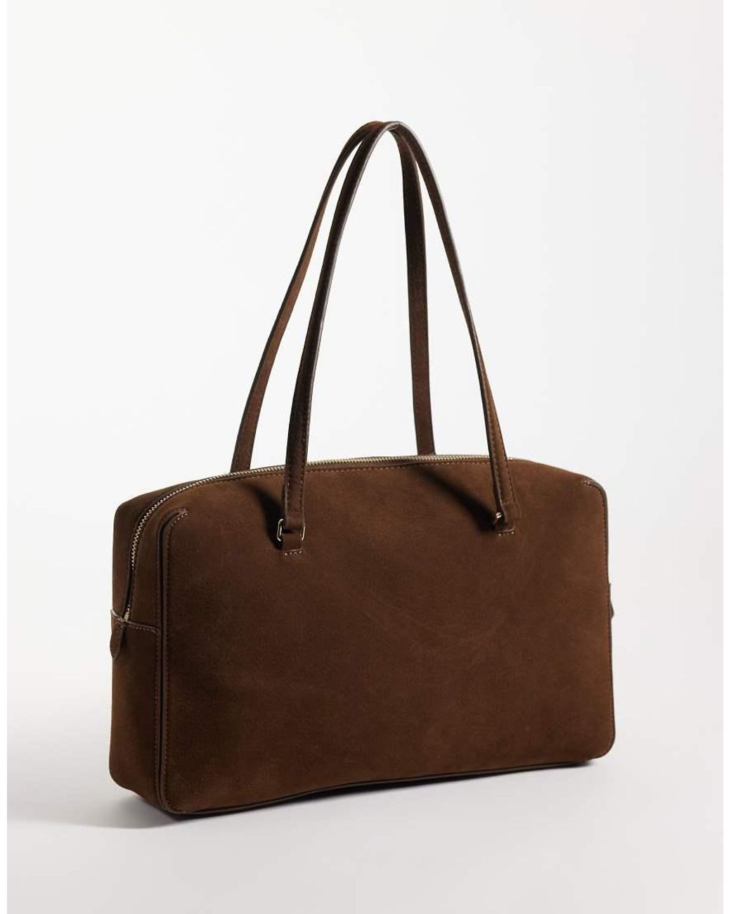 ASOS Brown Faux Suede Bowler Bag