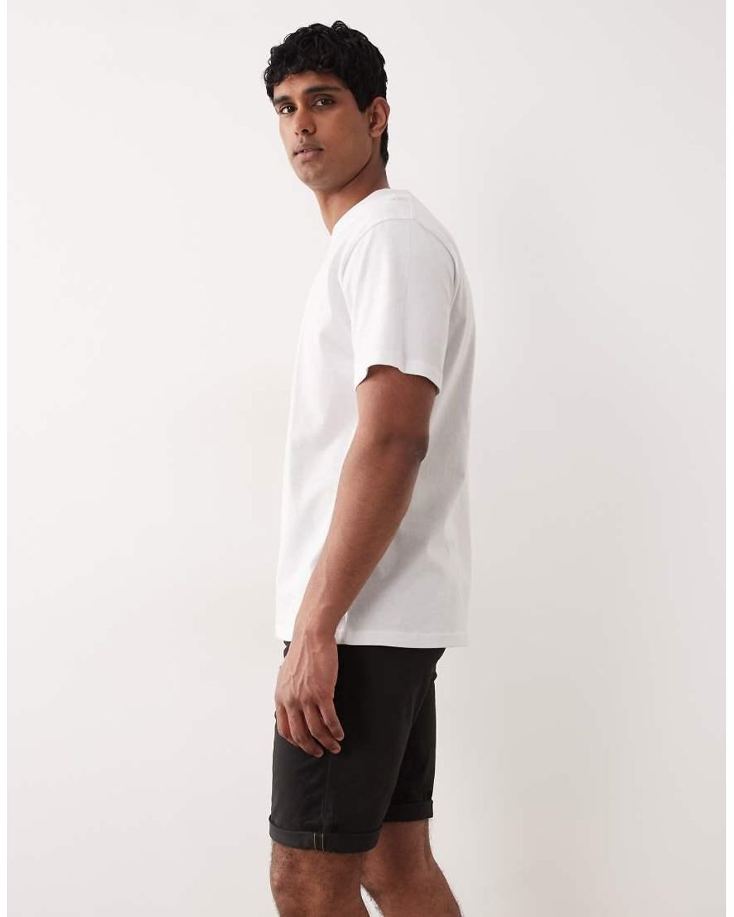 Only & Sons White Regular Fit Chino Shorts for men