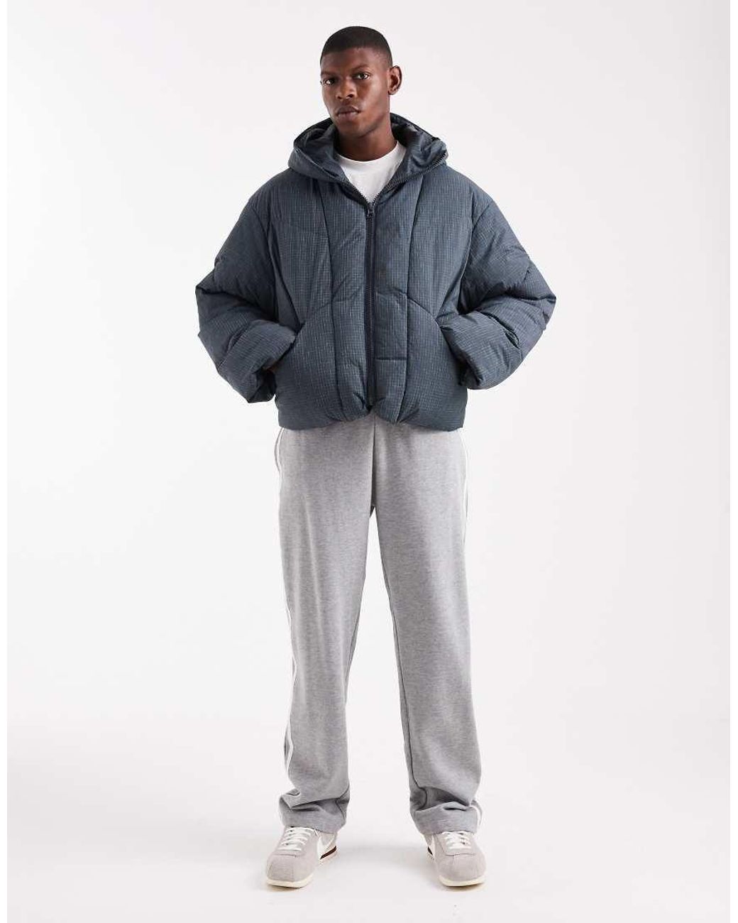 ASOS Oversized Gewatteerd Jack Van Ripstop in het Blue voor heren