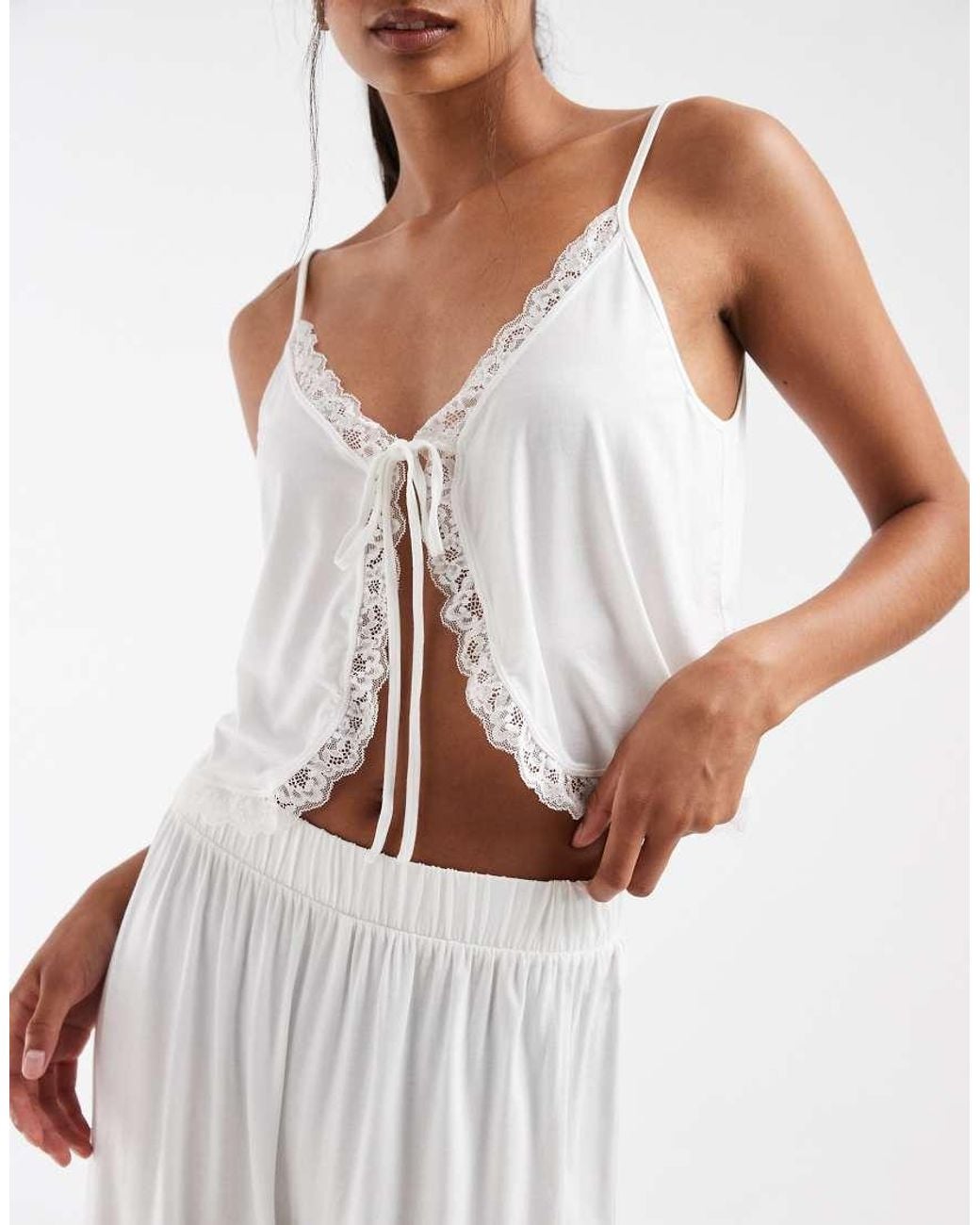 Free People White Sleepless Summer Pant Set