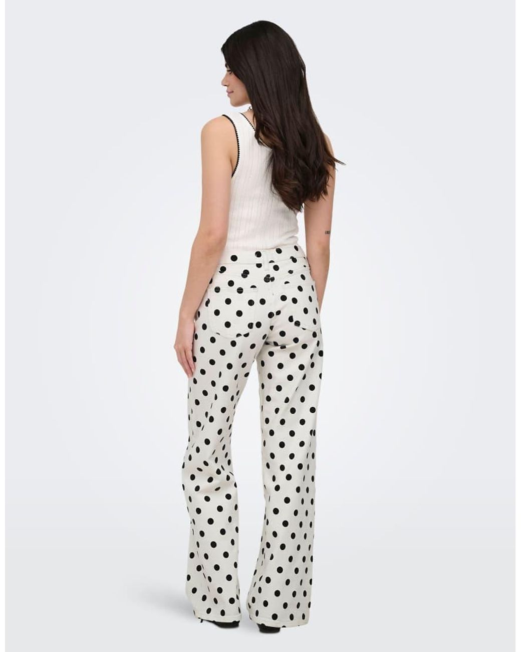 ONLY White Wide-Leg Jeans