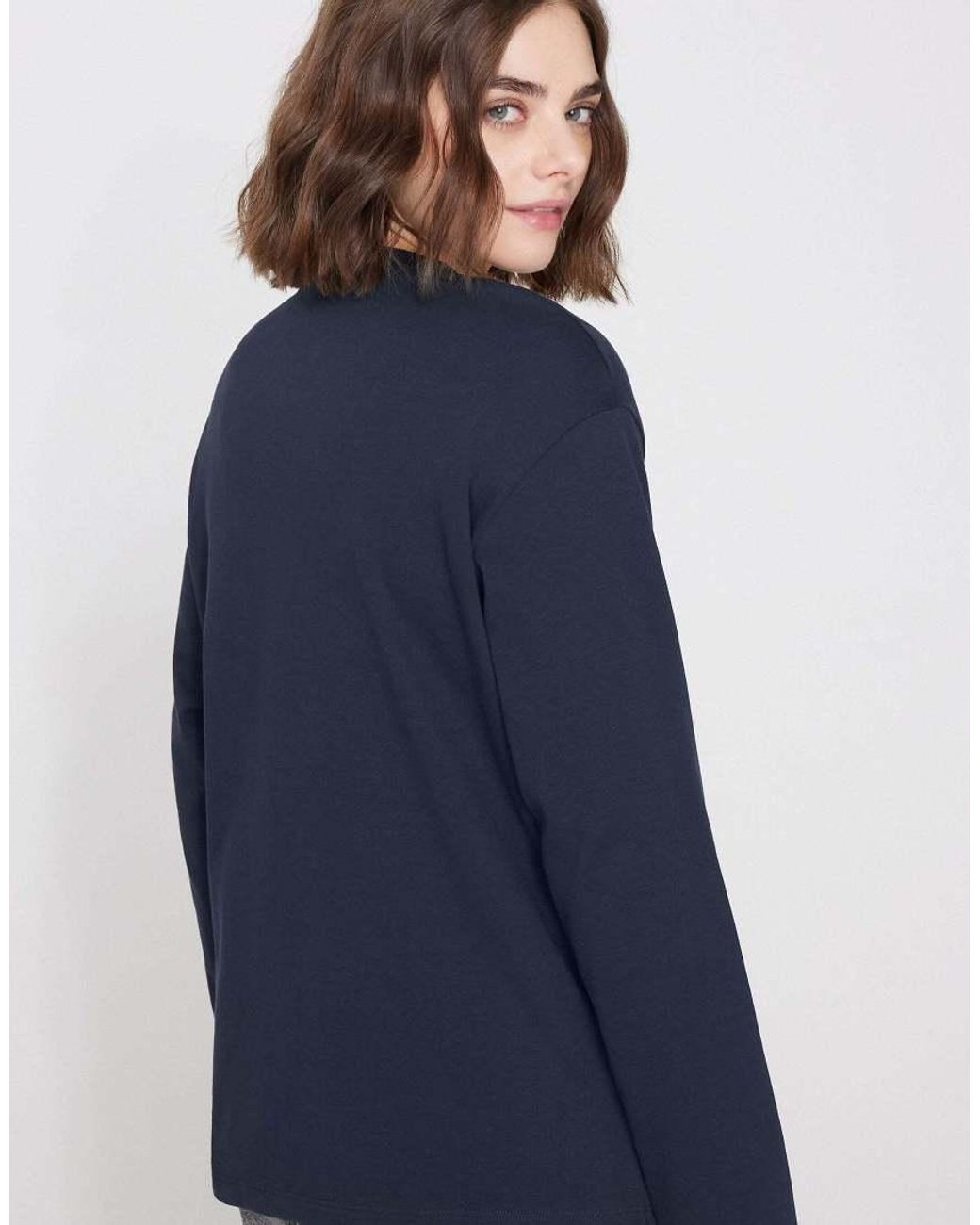 Tezenis Blue Mid Weight Cotton Long Sleeve T-Shirt