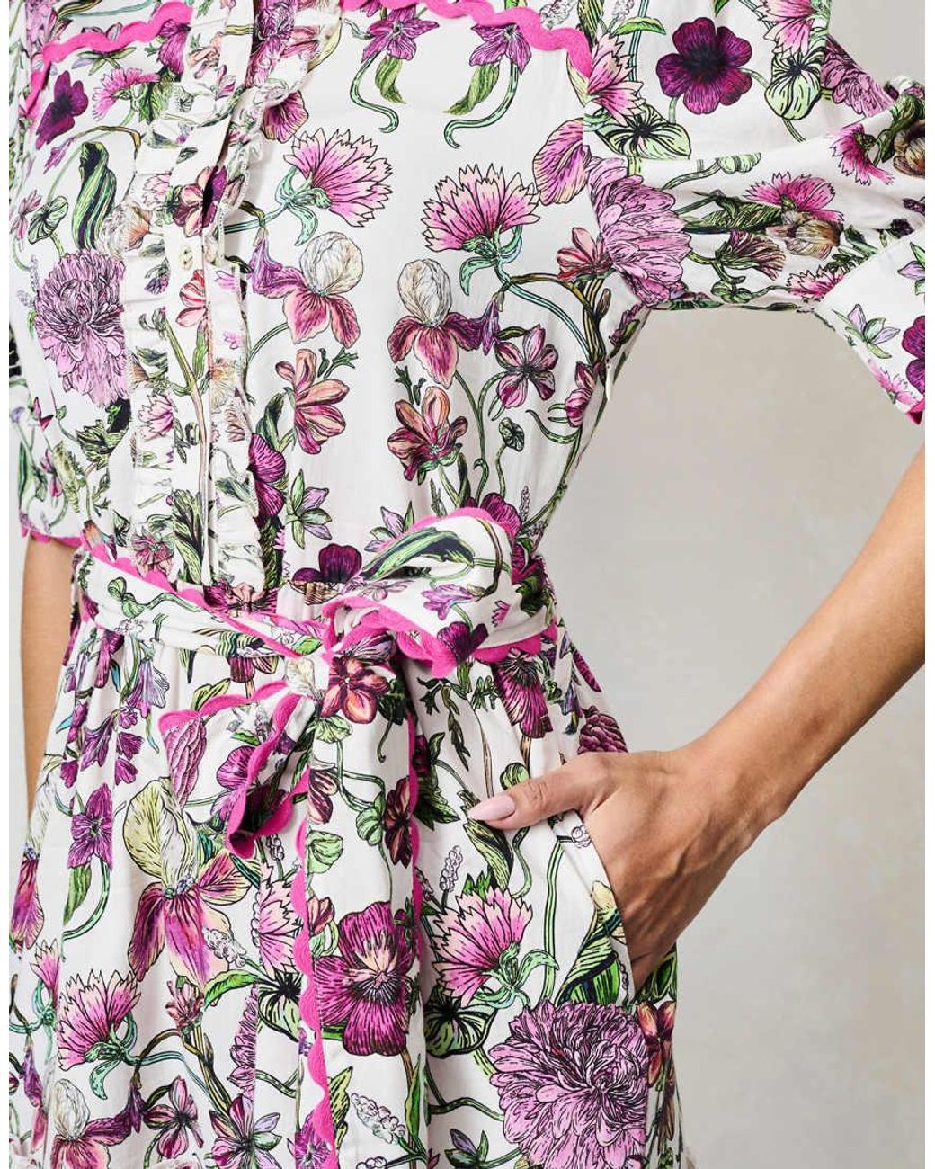 Hope & Ivy White The Angela Button Front Midi Dress With Tiered Skirt And Tie Waist