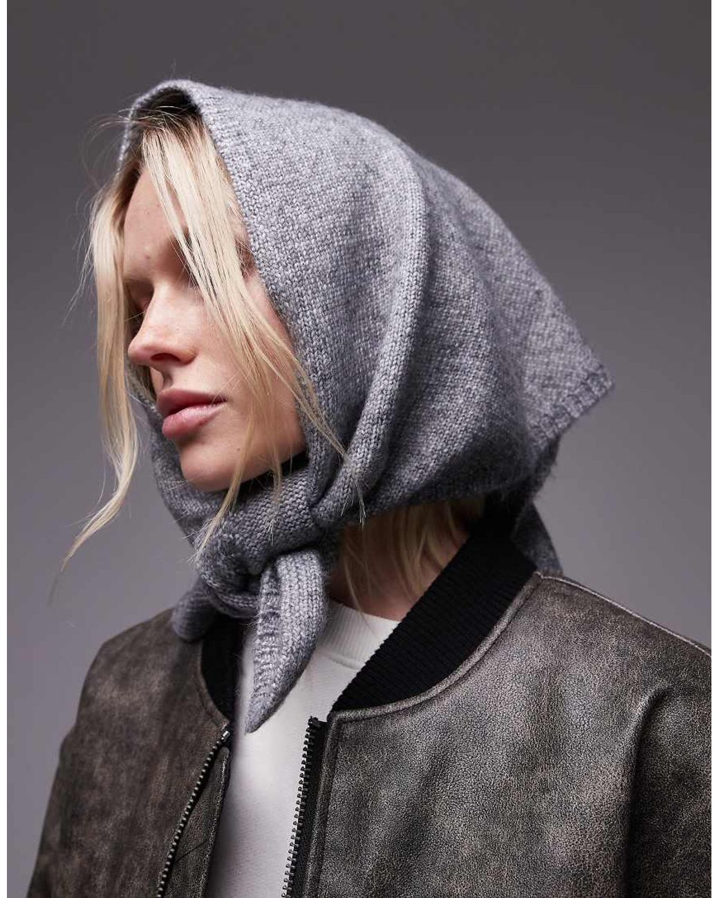 美品Peep inside head wool knit scarf gray 美品Peep inside head wool knit scarf gray 美品Peep inside