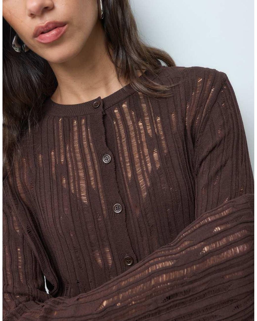 ASOS Brown Long Sleeve Knitted Jumper