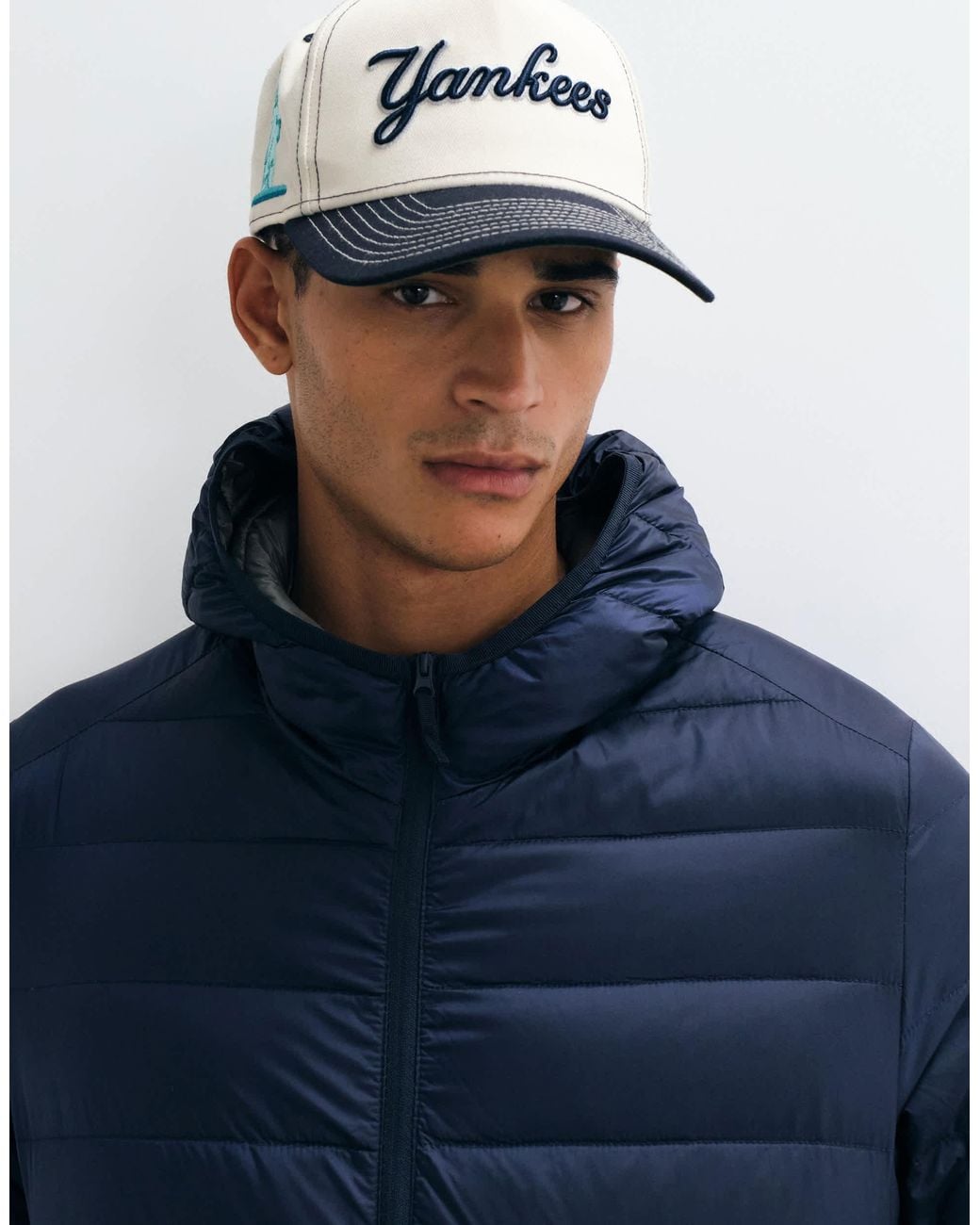 Jack & Jones Blue Down Hooded Puffer Jacket for men