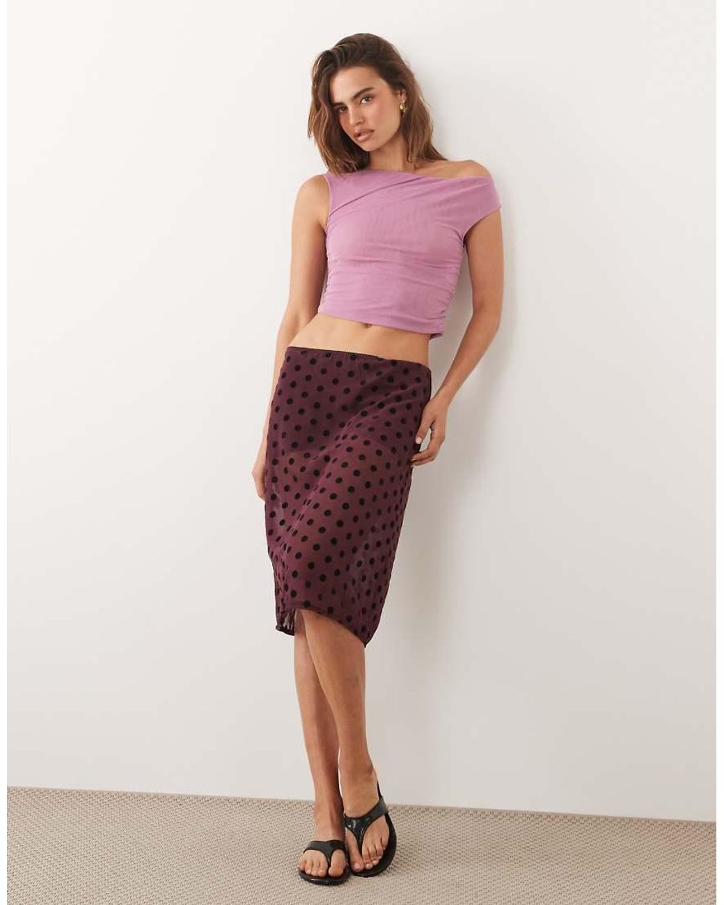 Cotton On Gathered Mesh Off Shoulder Top