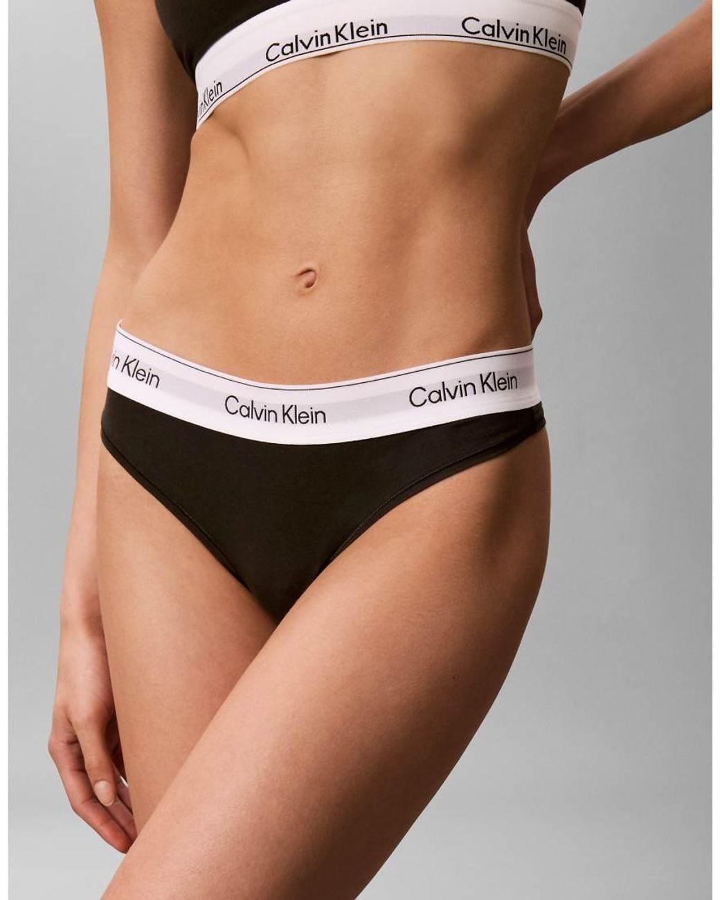 Calvin Klein White Icon Cotton Modal G-string 2pk