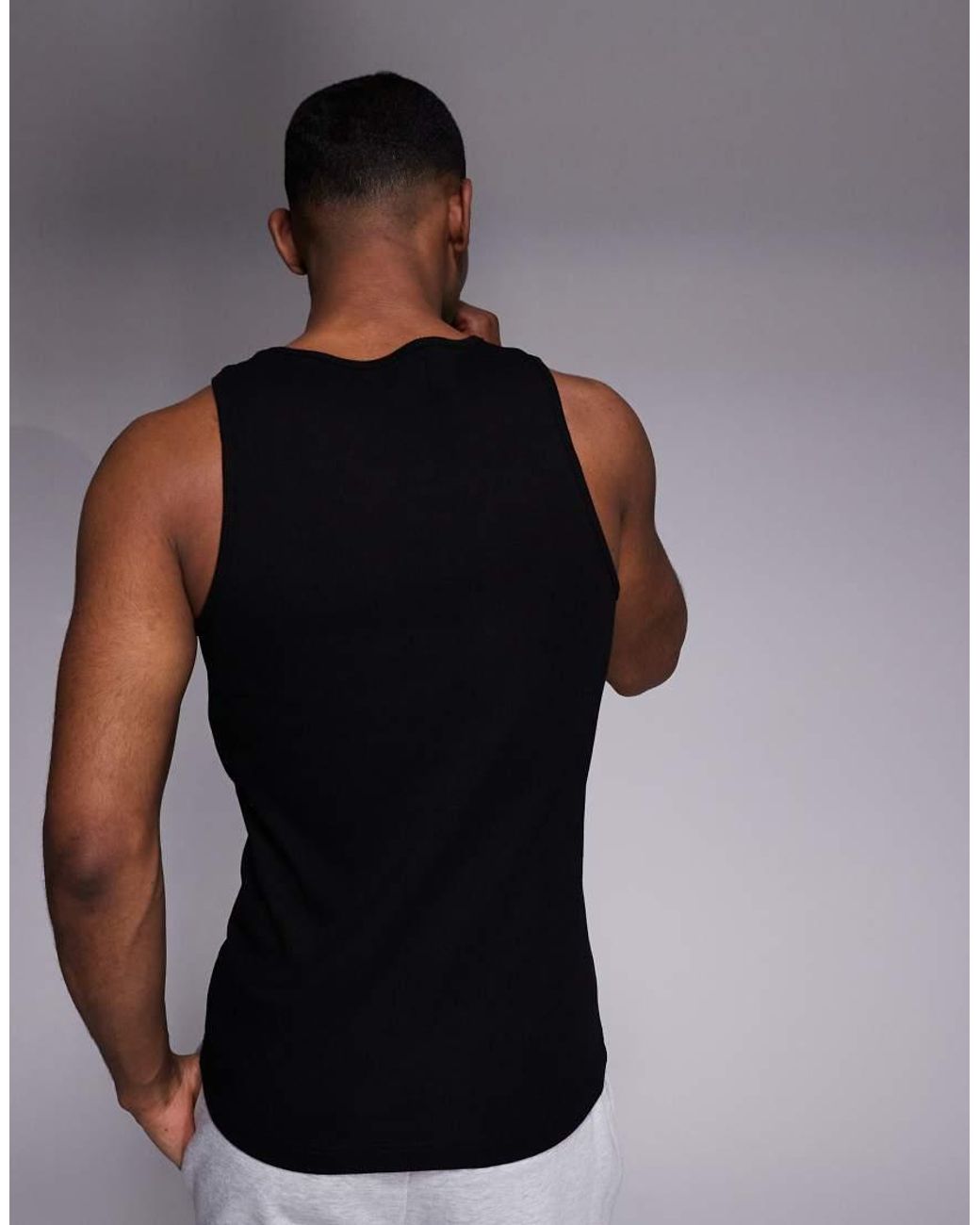 River Island Blue Ribbed Vest for men