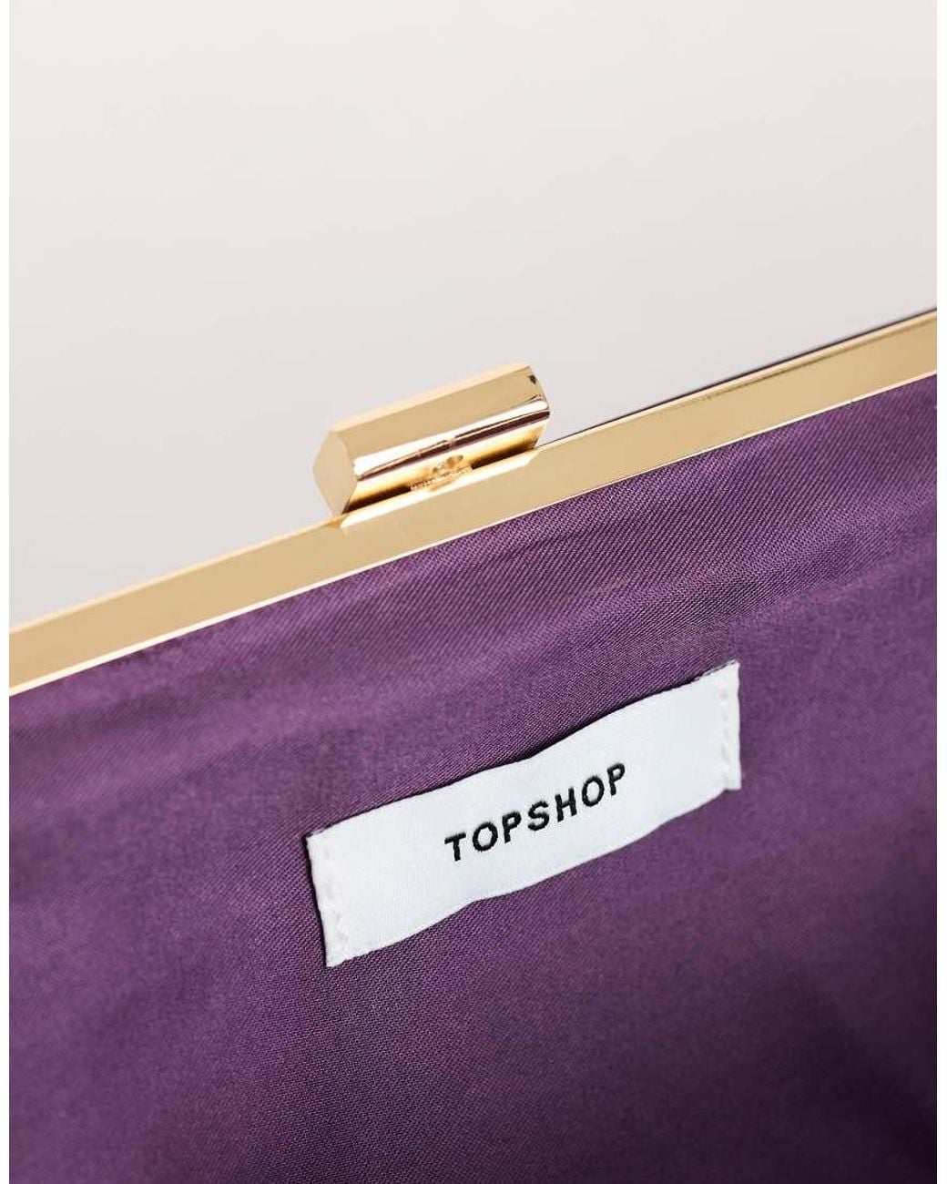 TOPSHOP Purple Ember Small Envelope Satin Clutch Bag