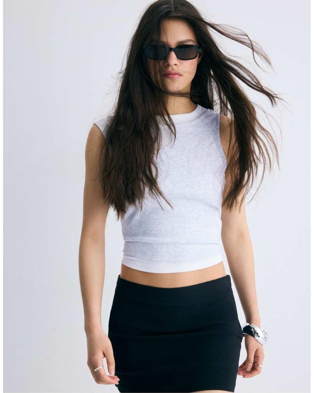 Stradivarius Black Bengaline Skort