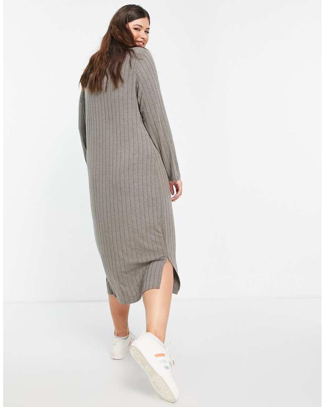 Pieces Plus Gray Pieces Curve Midi Polo Dress