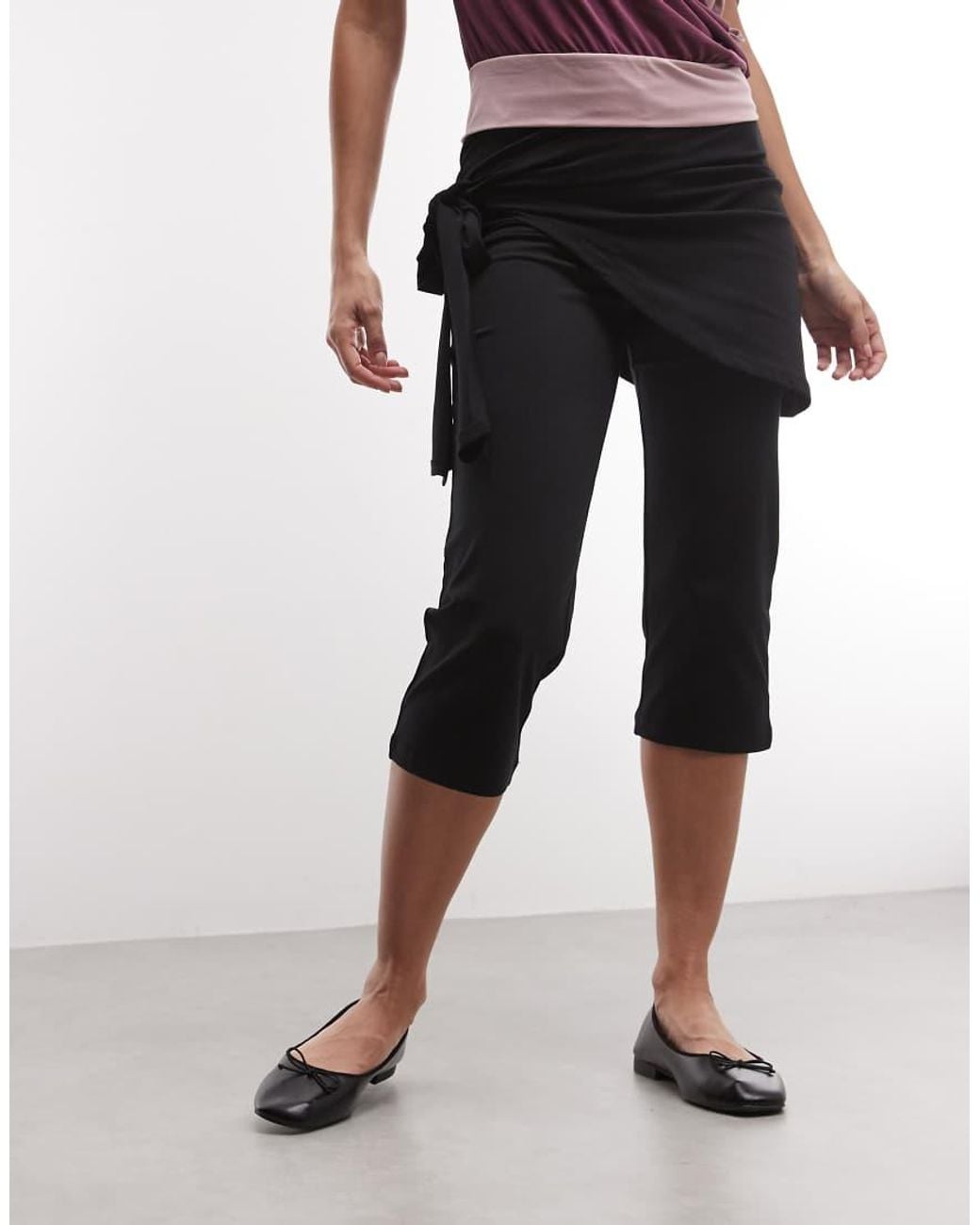 Noisy May Red Capri Trousers With Scarf Detail