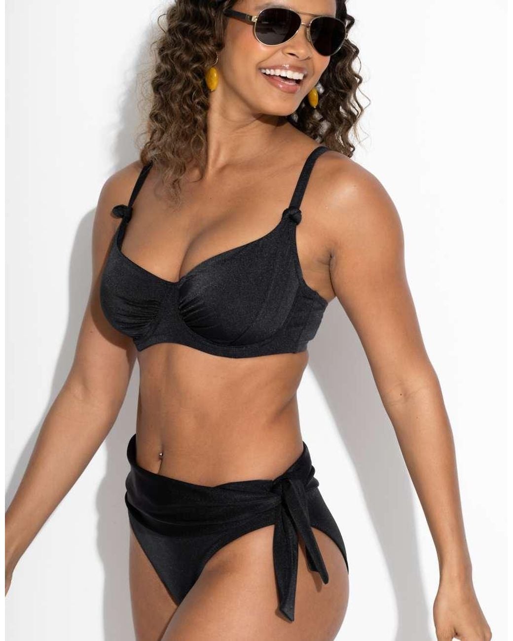 Pour Moi Black St Kitts Non Padded Underwired Bikini Top