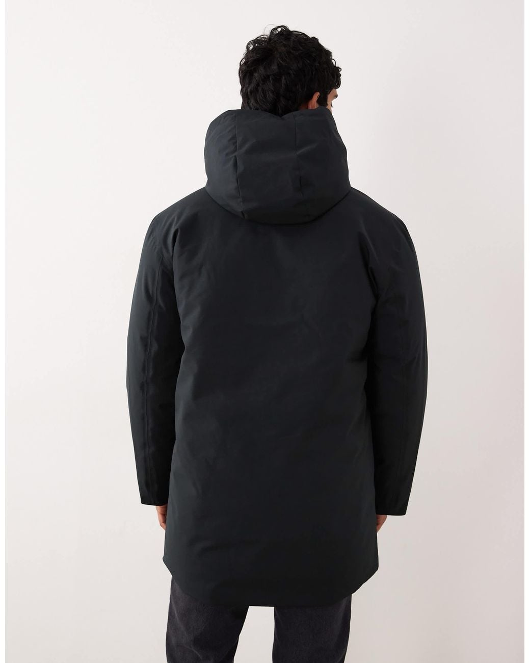 SELECTED Black Tech Parka Jacket for men