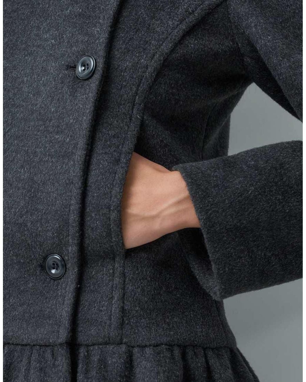 Motel Gray Juliena Skirt Hem Coat