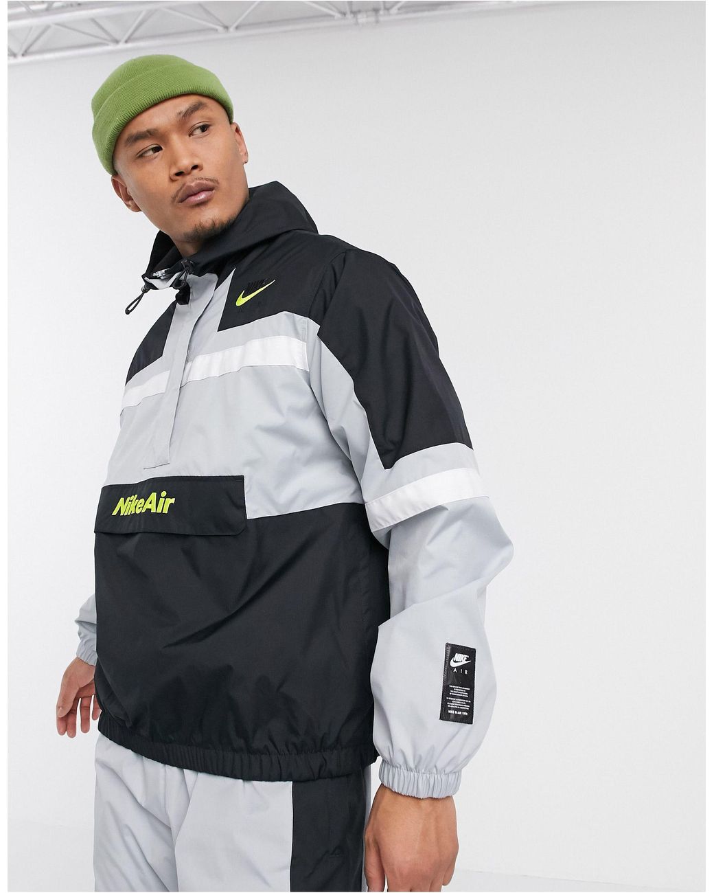 Nike Synthetic Air Half-zip Overhead Woven Jacket in Gray for Men | Lyst