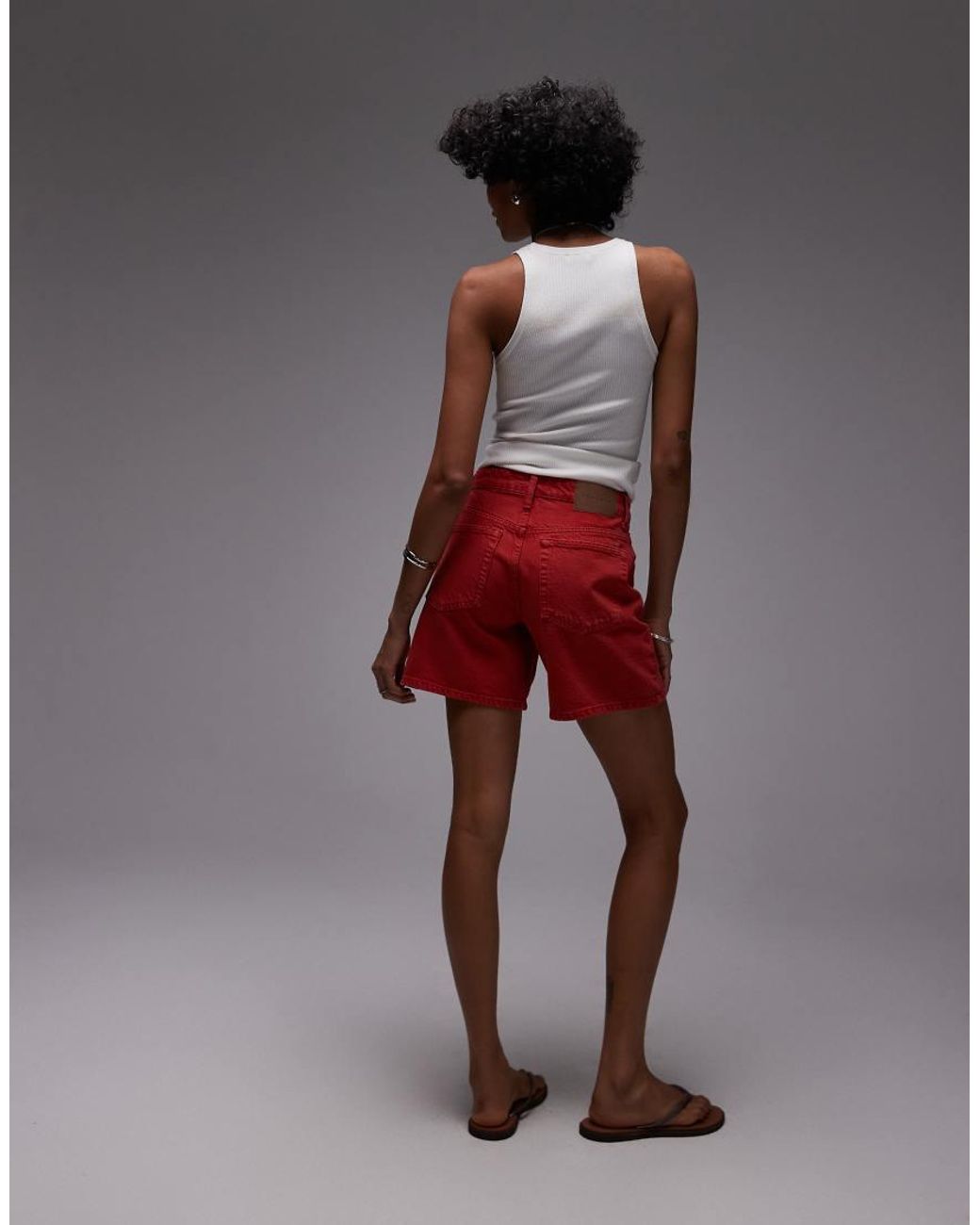 TOPSHOP Gray Denim Editor Short