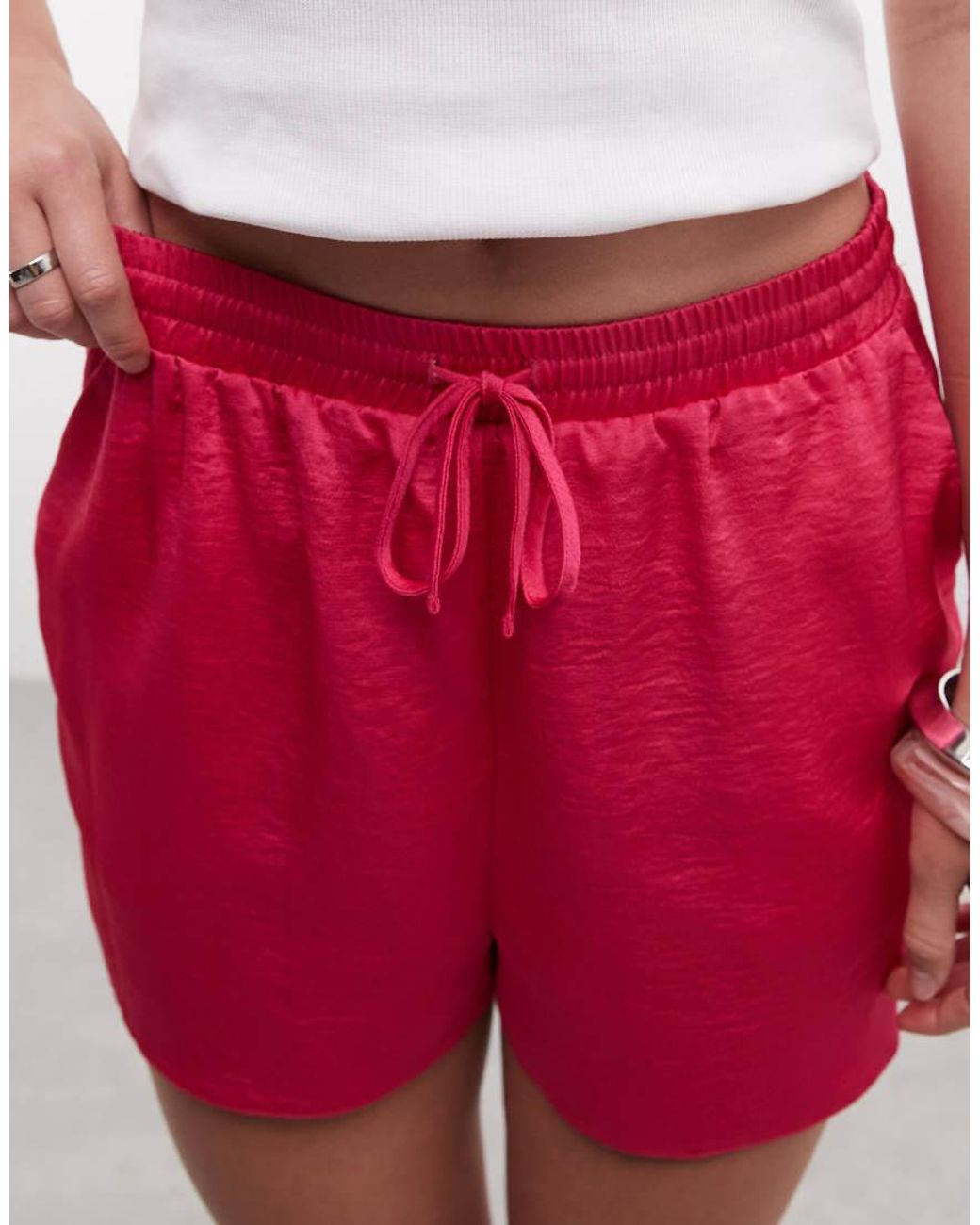 ASOS Red Satin Shorts
