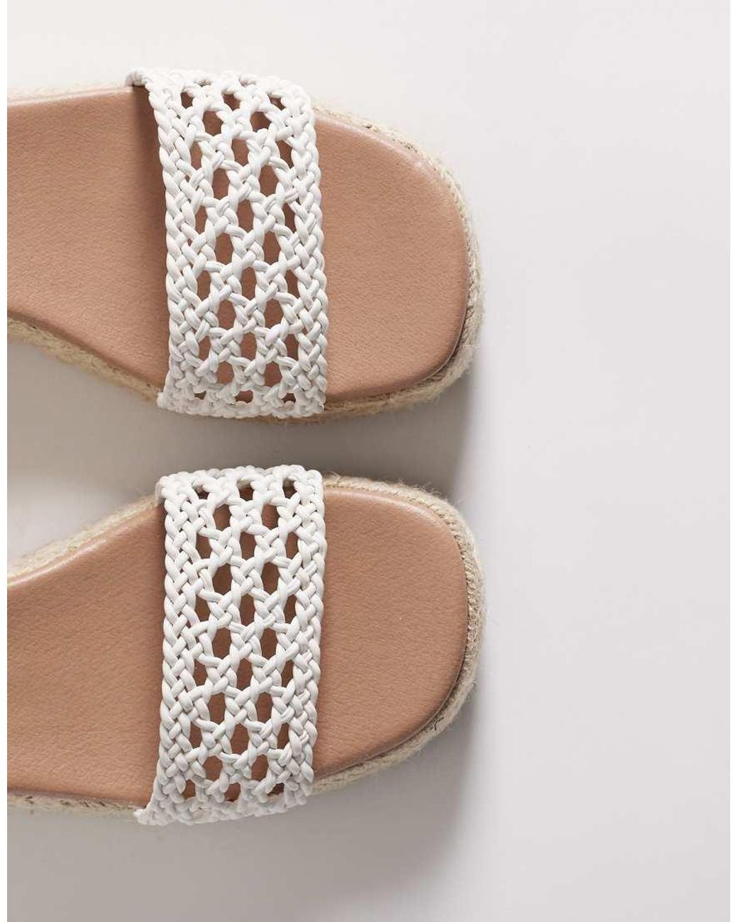 New Look White Woven Flatform Sandal