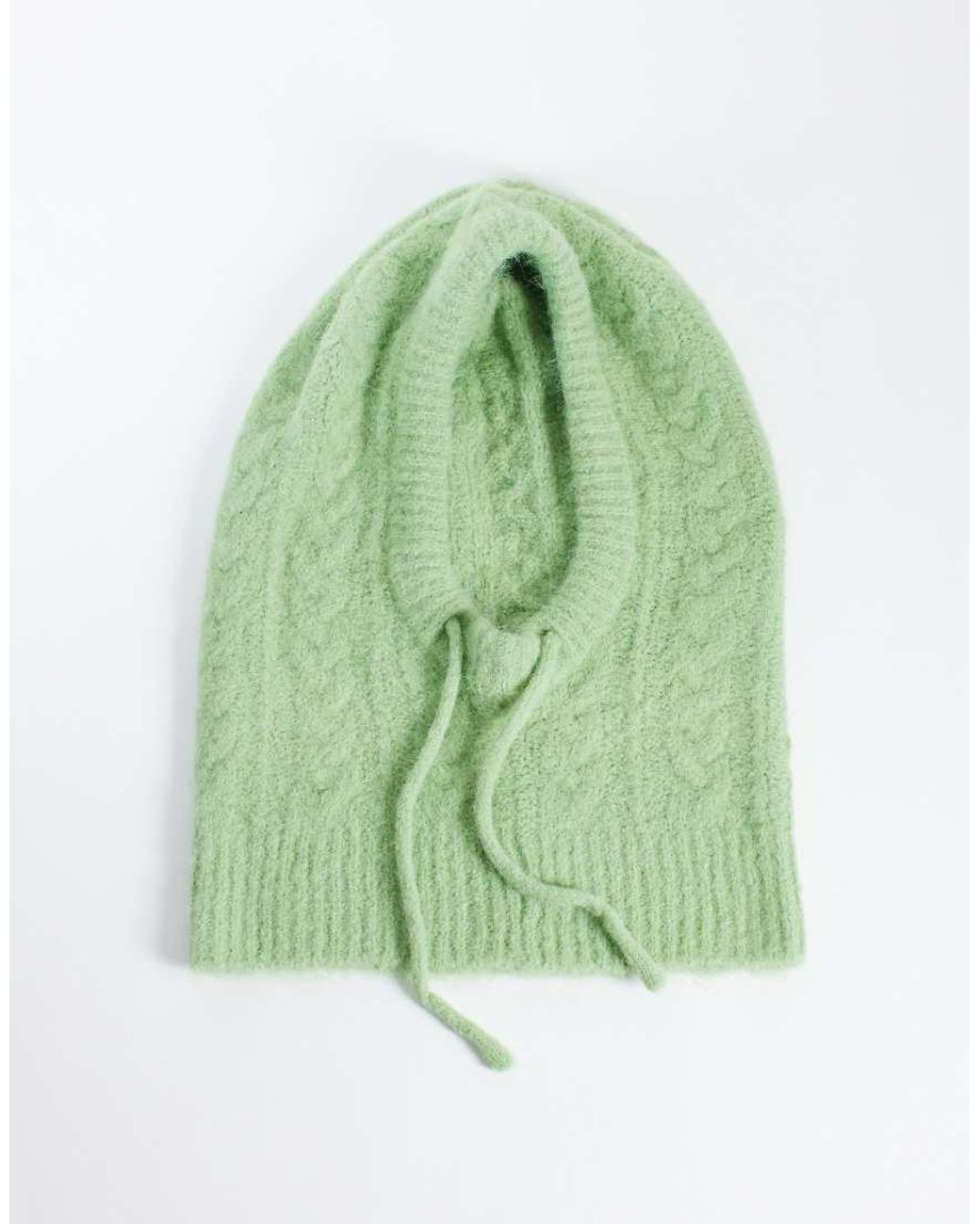Object Green Cable Knit Balaclava