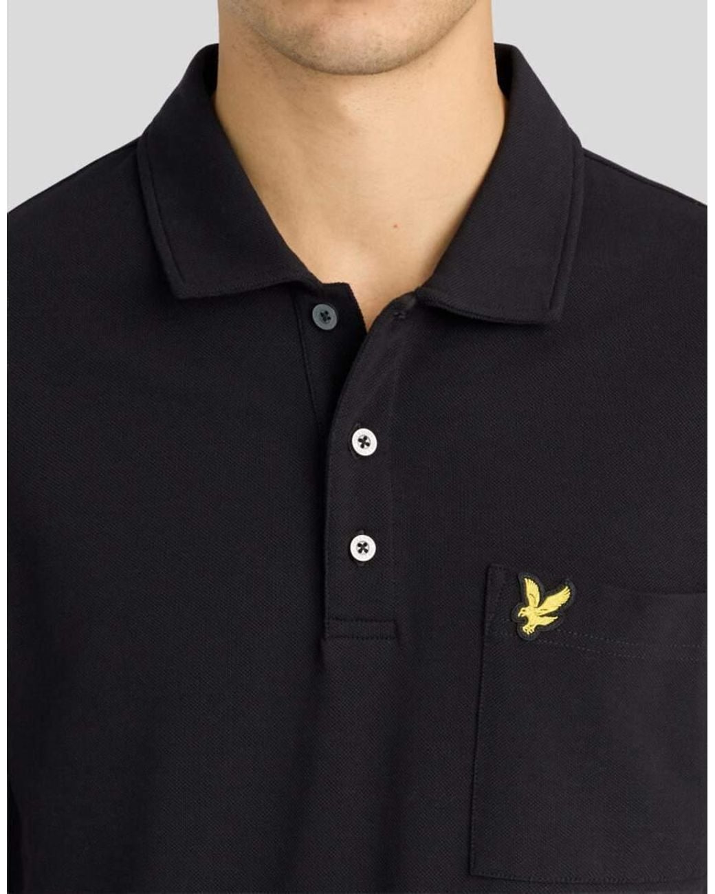 Lyle & Scott Black Ss Polo Shirts Pique Interlock Polo Shirt for men