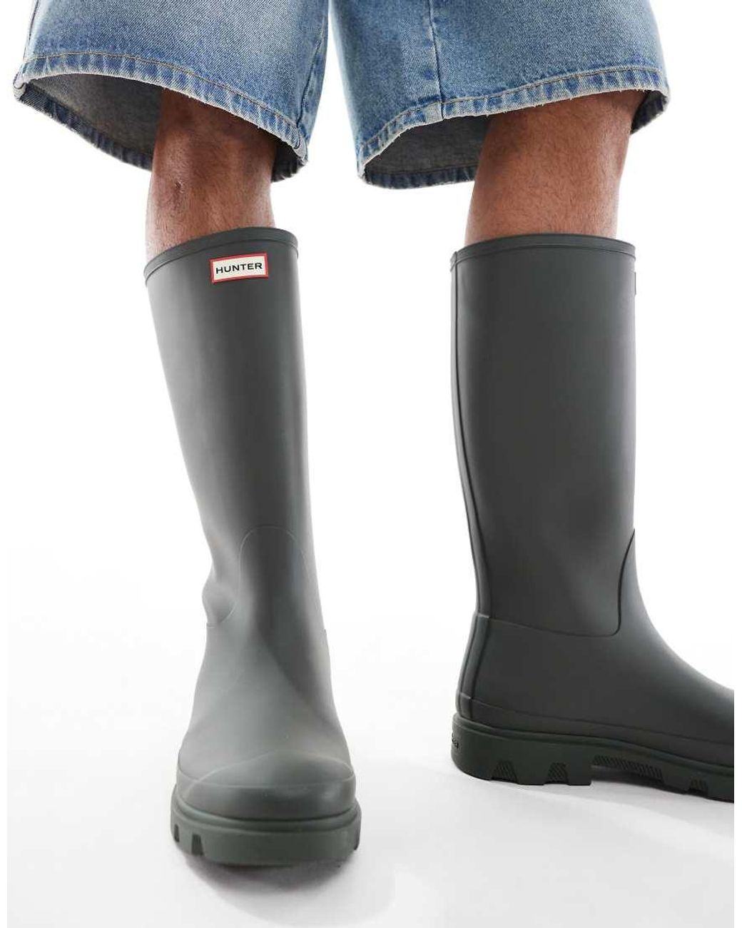 Botas De Agua Altas Oliva Oscuro Downpour De Hunter de color Blue