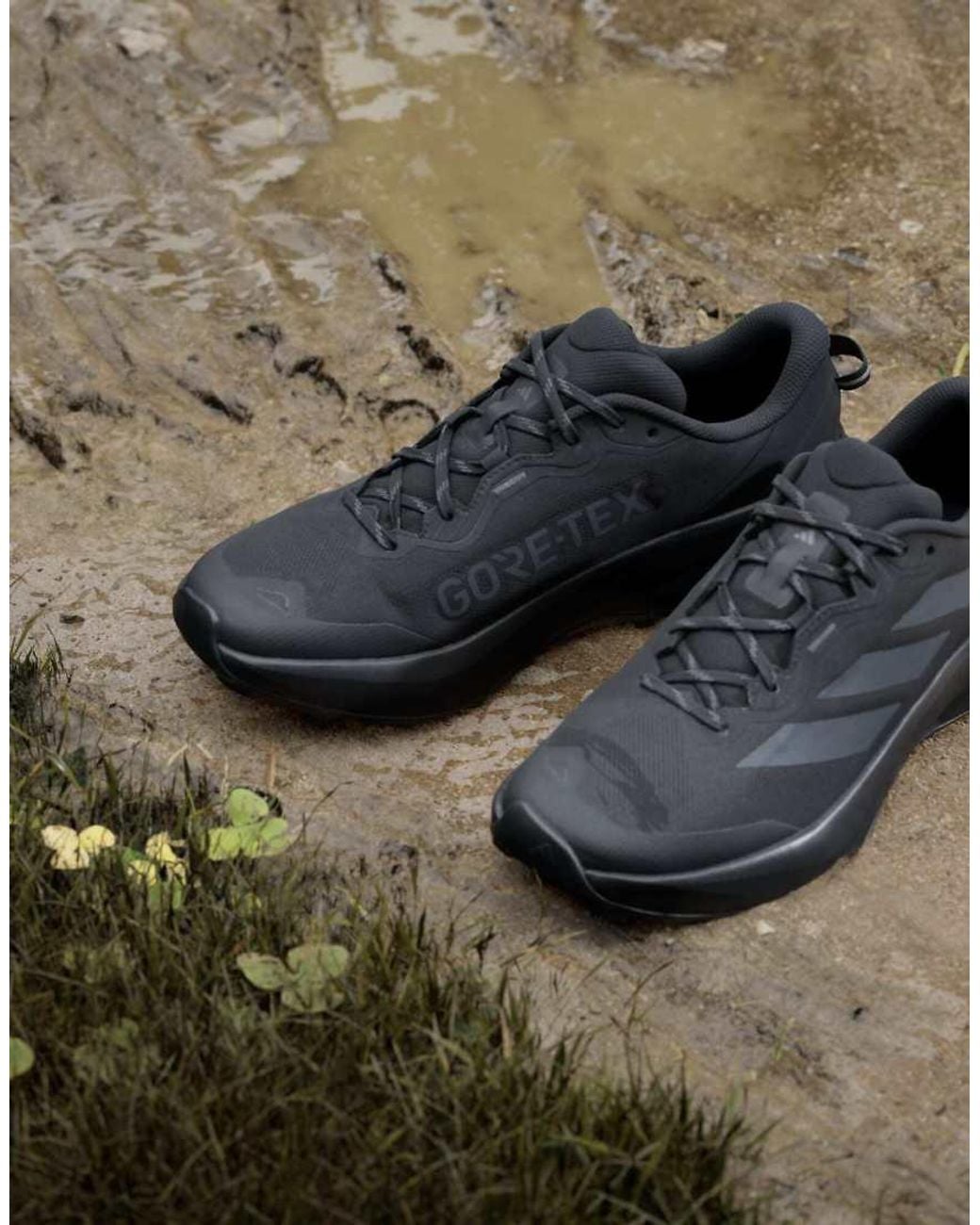 Adidas Originals Black Terrex Tracefinder Plus Gore-tex Trail Running Trainers for men