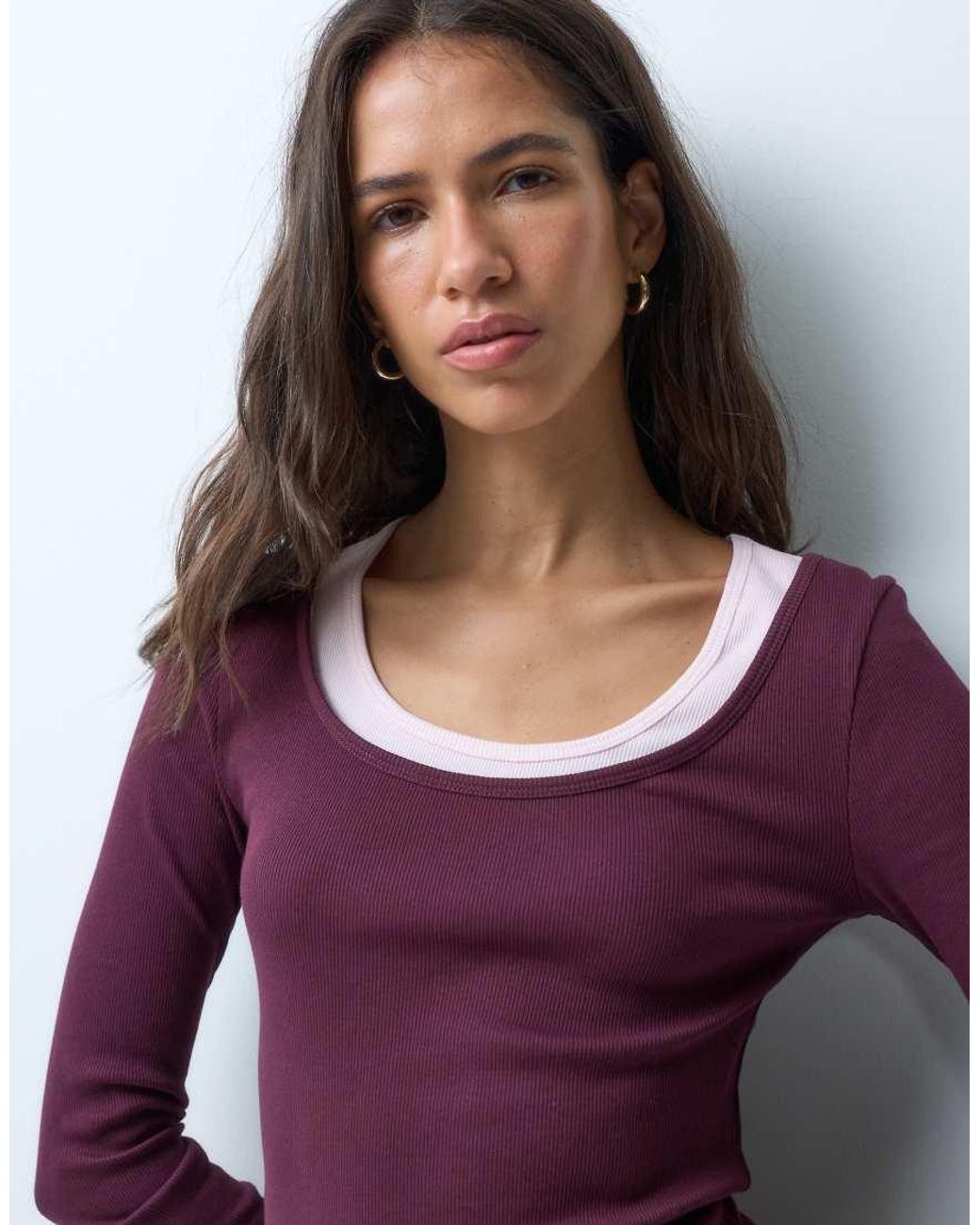 ASOS Purple Faux Double Layer Long Sleeve