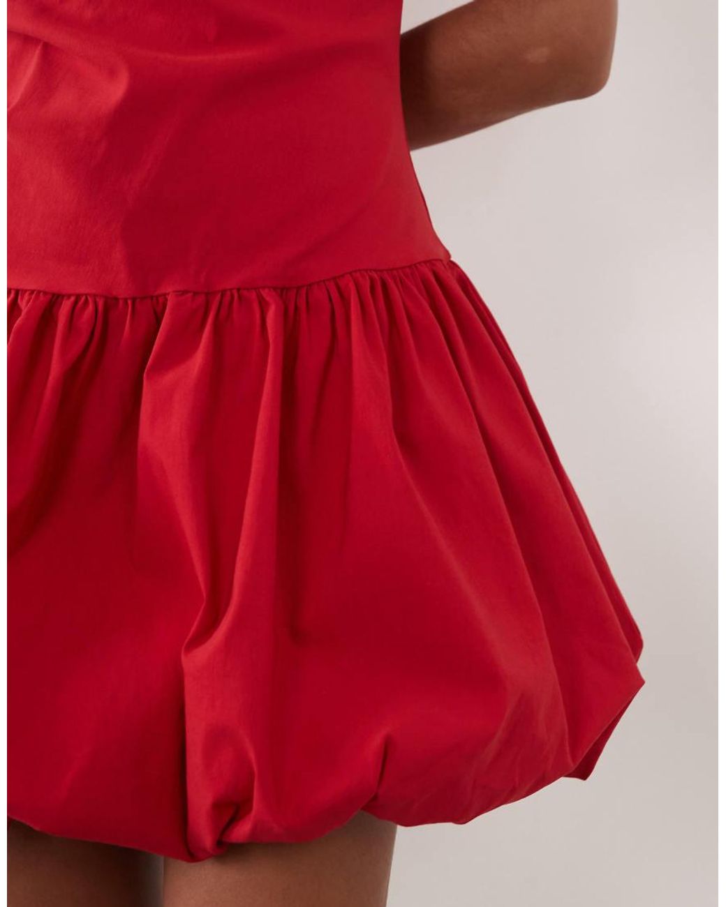 ASOS Red Short Sleeve With Bubble Hem Mini Dress