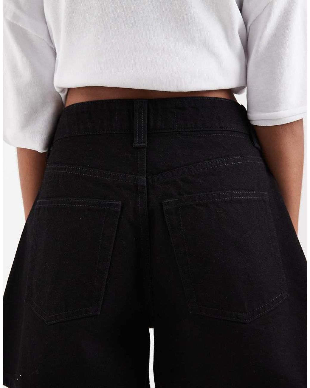 ASOS Black Denim Longer A Line Short