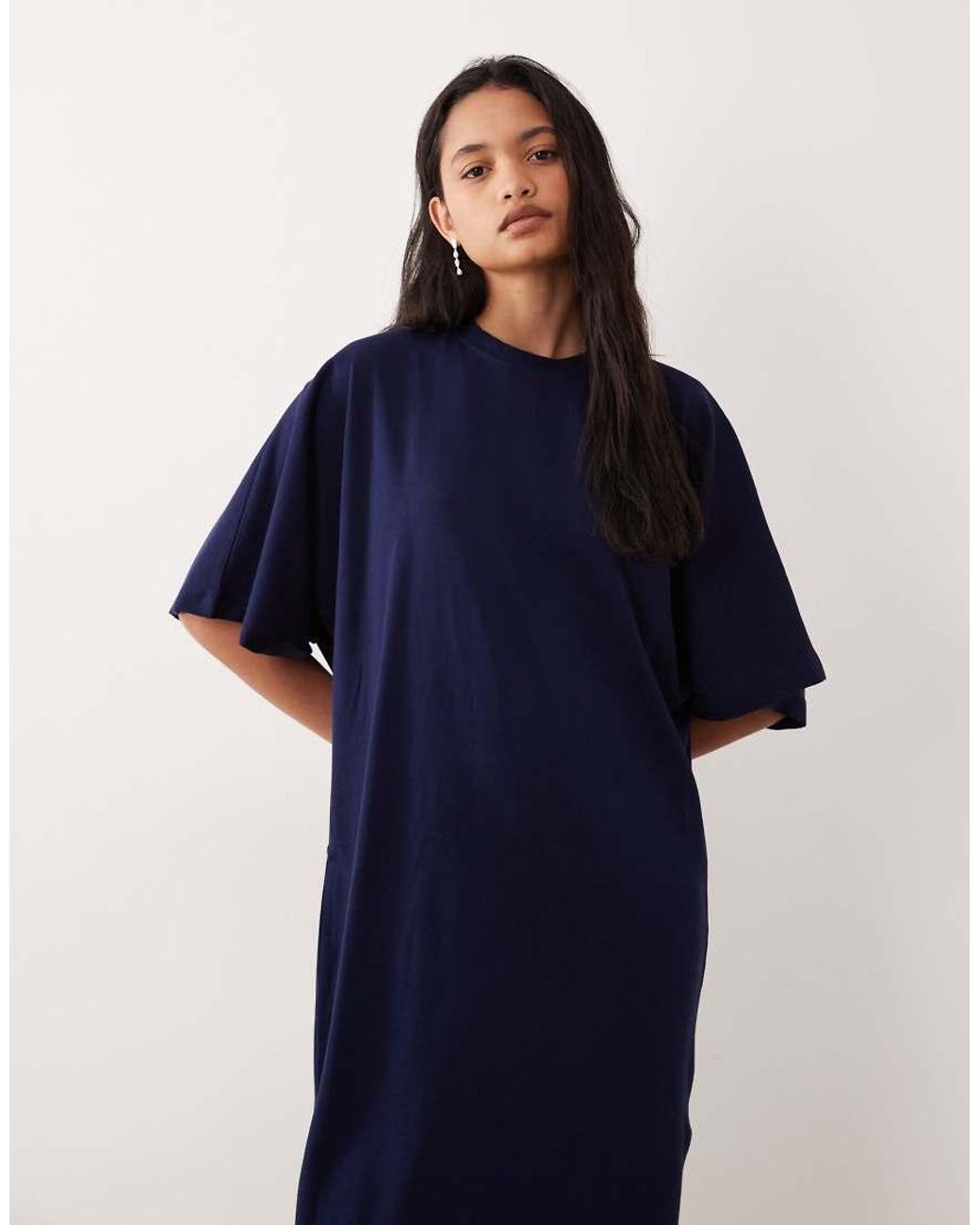 ASOS Blue Batwing T-shirt Midi Dress