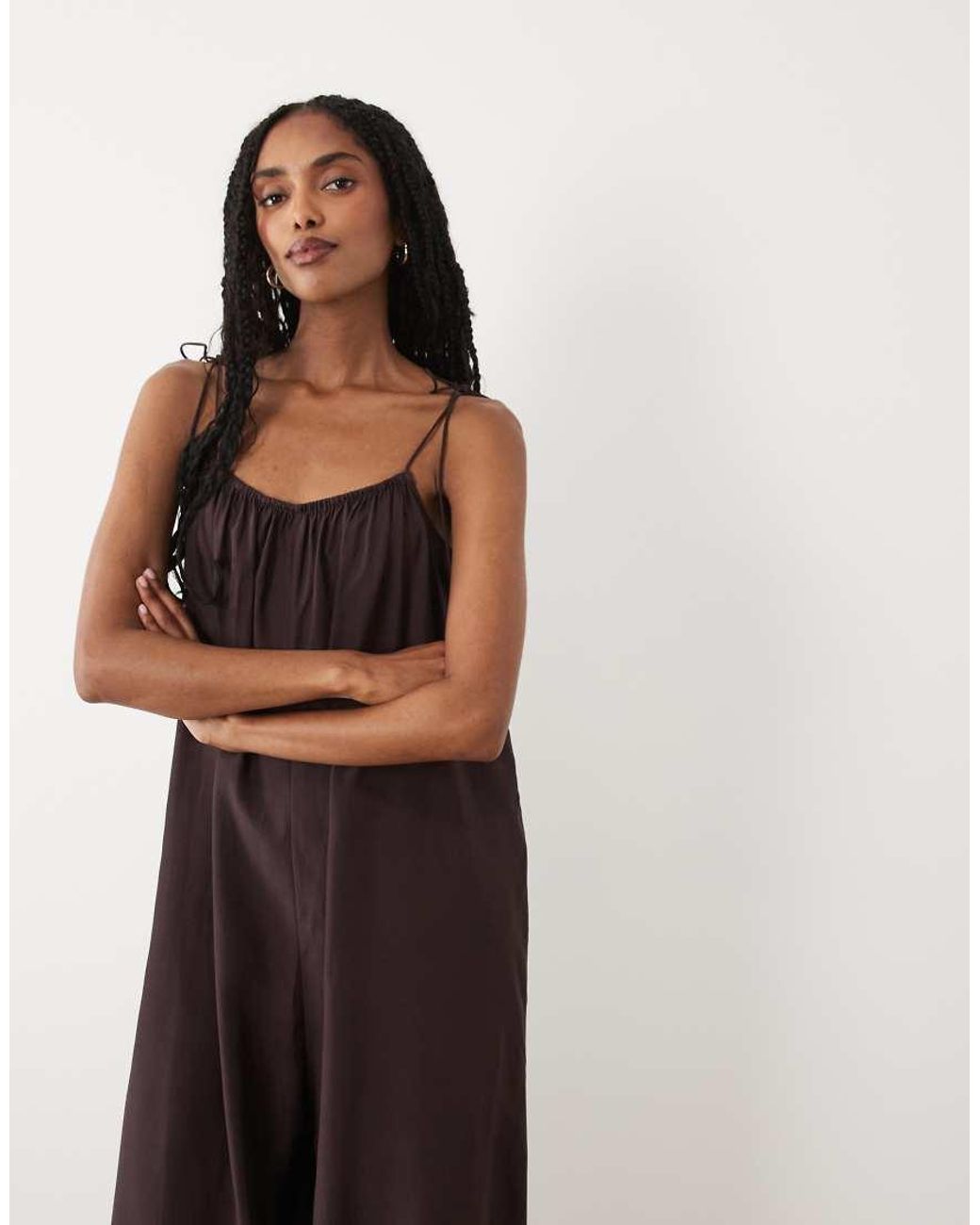 ARKET Brown Balloon Leg Beach Jumpsuit