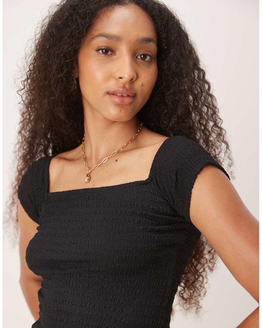 NARRATED Black Scoop Neck Mini Dress