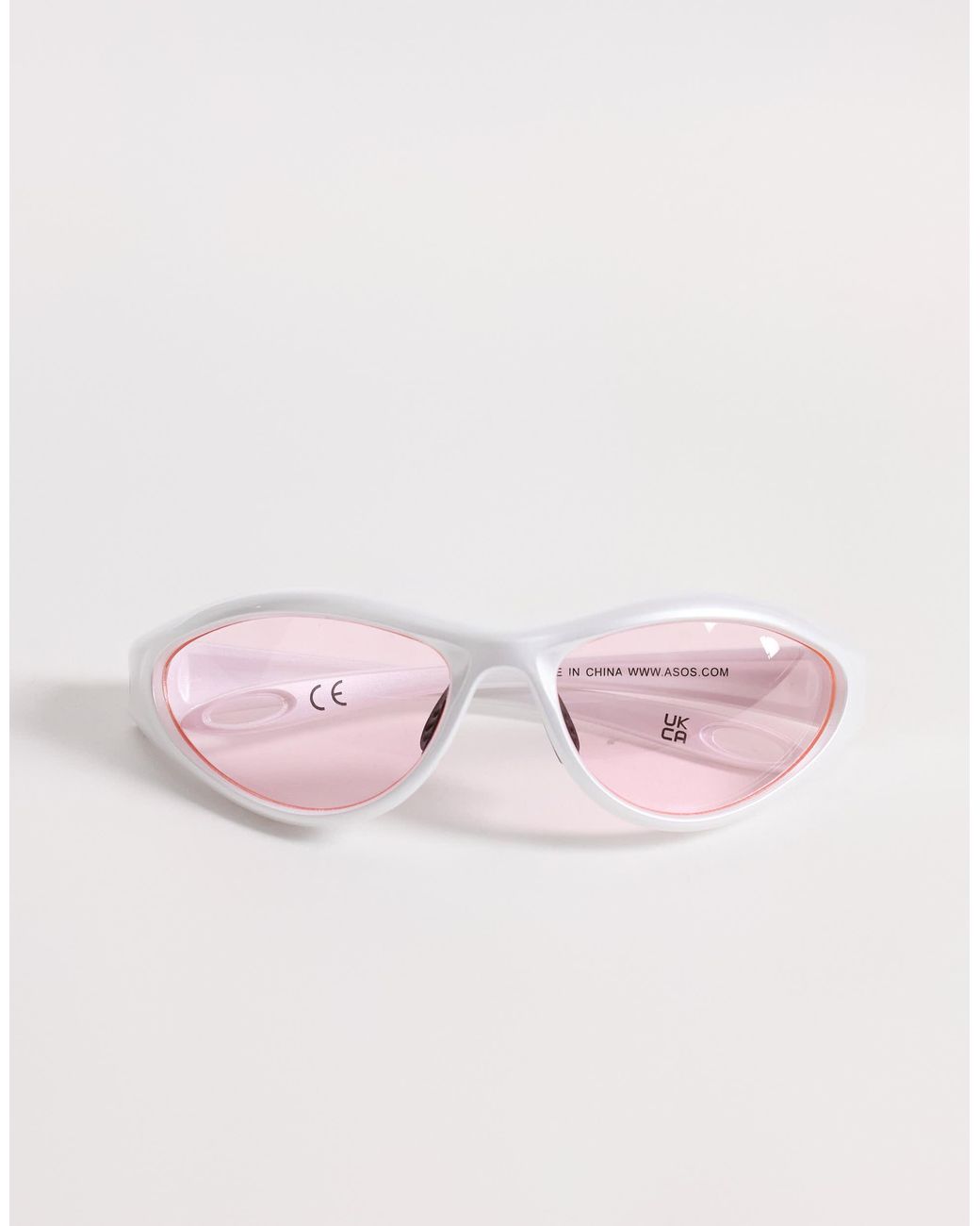 ASOS Pink Wrap Sunglasses for men