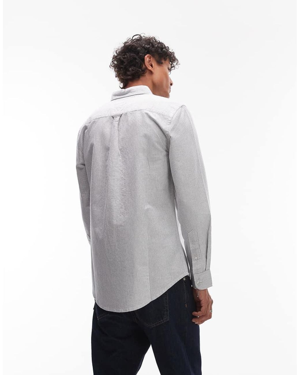 Tommy Hilfiger Gray Slim Stripe Shirt for men