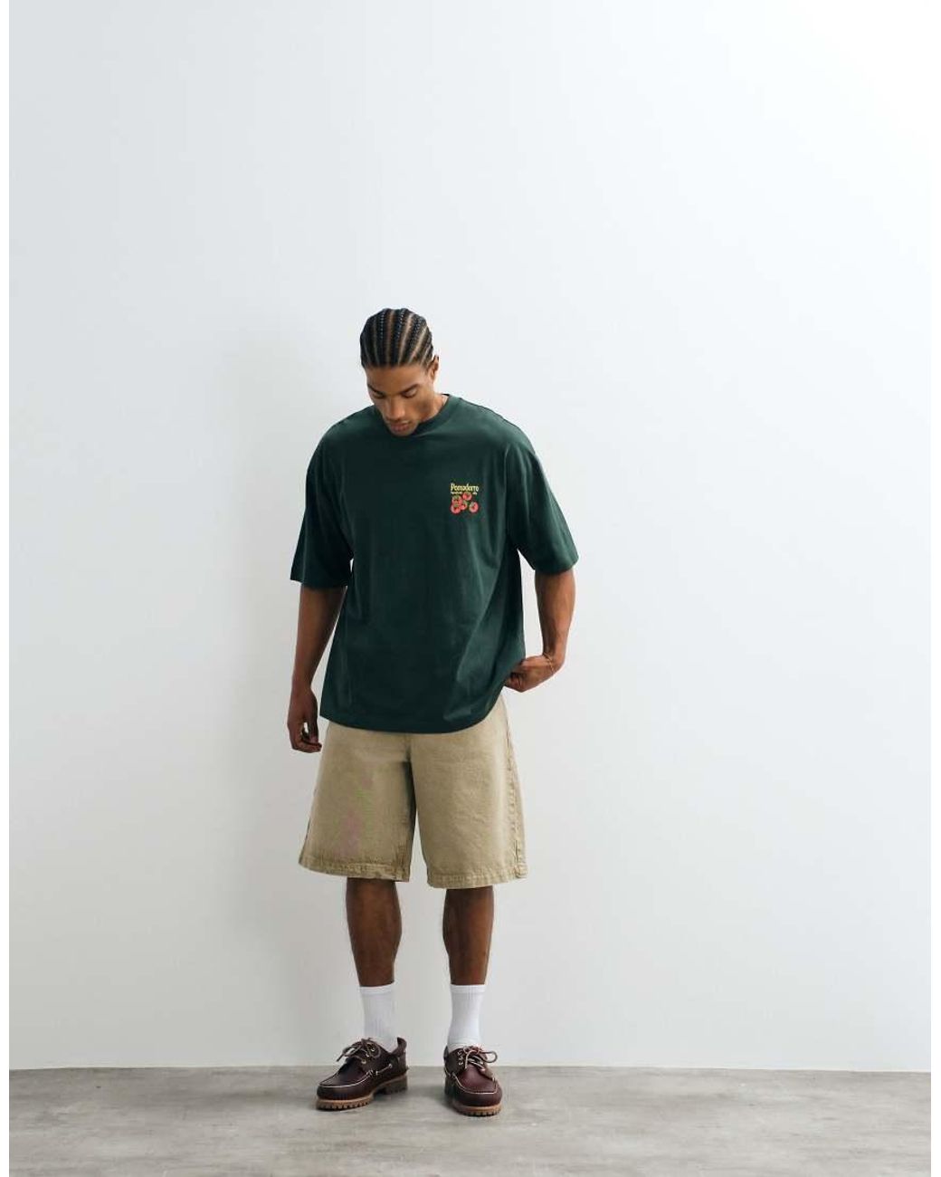 ASOS Green Oversized T-shirt With Pomodoro Graphic for men