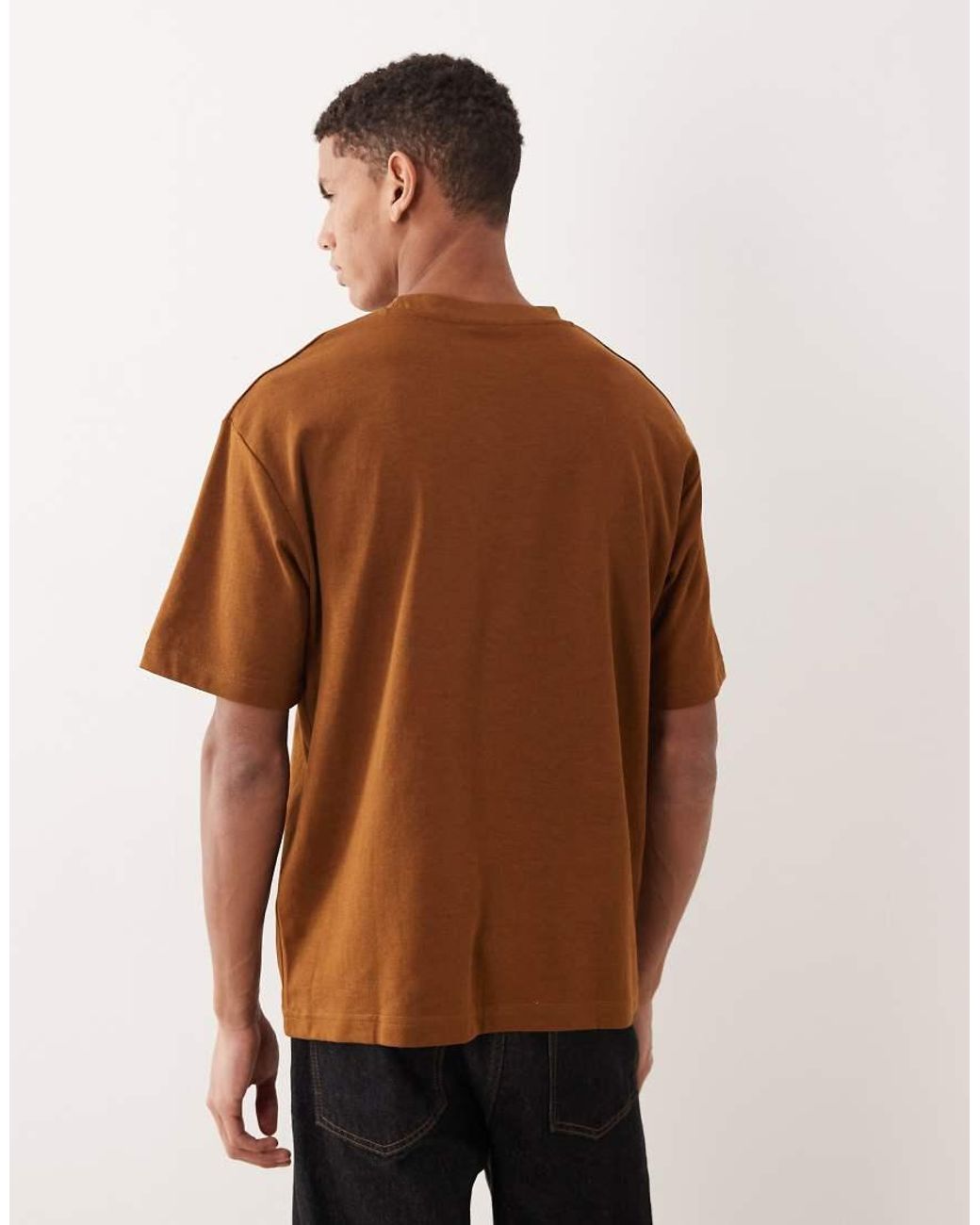SELECTED Brown Heavyweight Oversized T-shirt for men