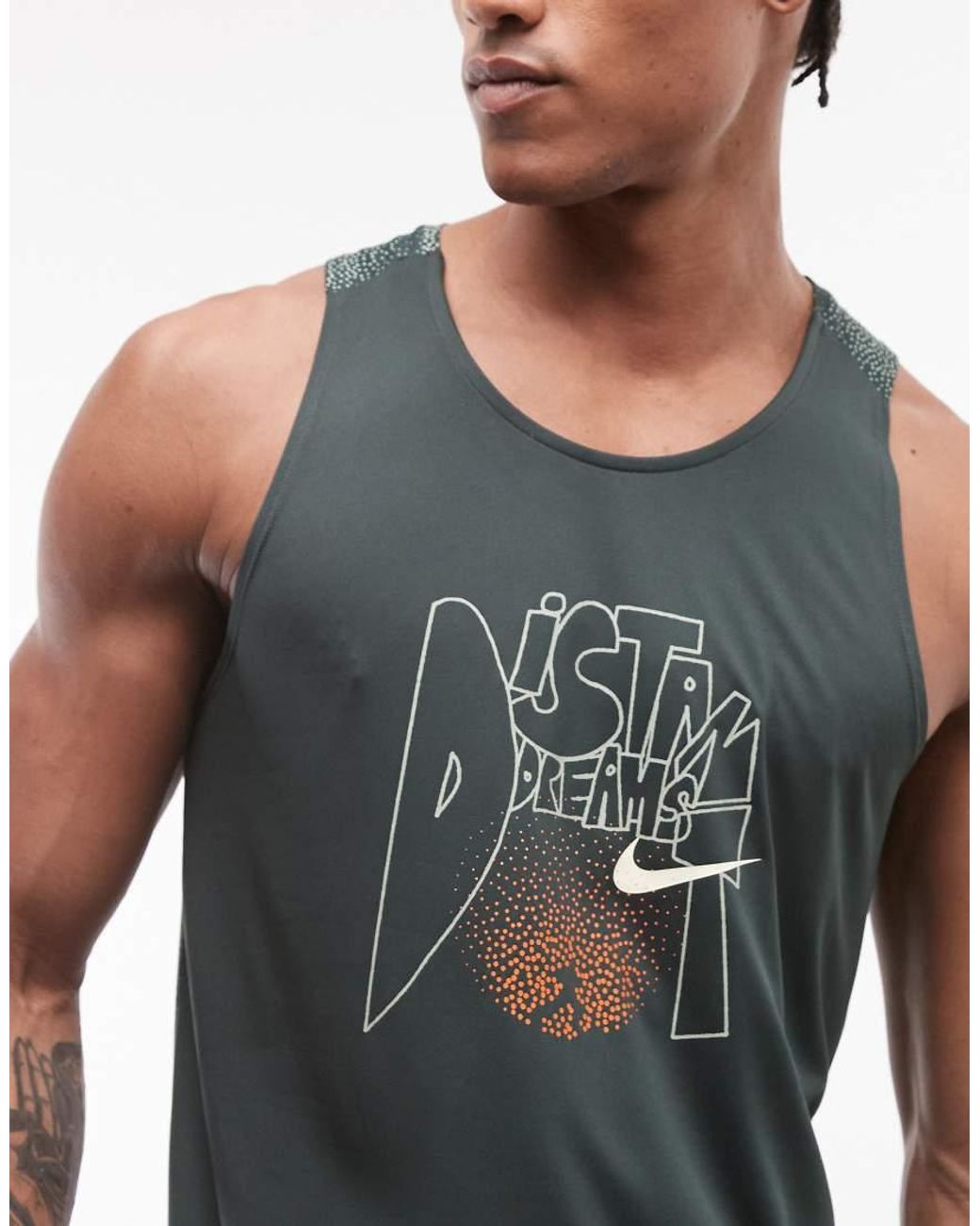 Nike Black Stride Dri-fit Dream Print Vest for men