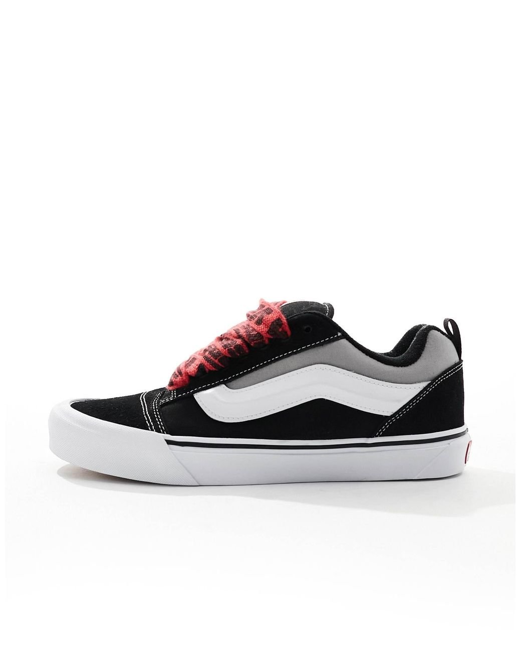 Dark red vans with black laces hot sale