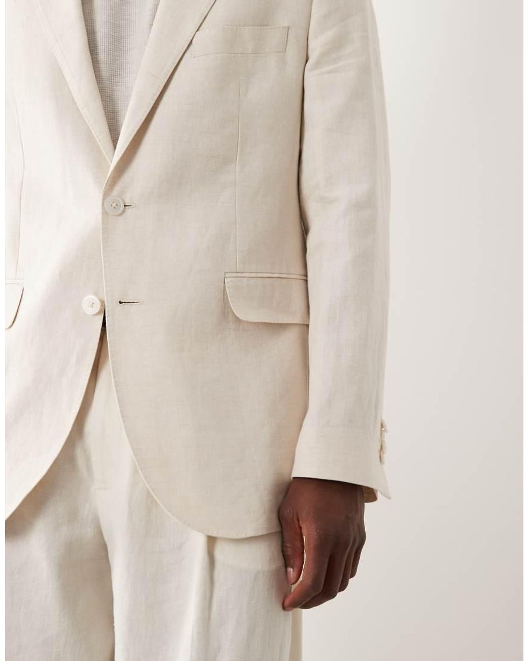 Mango Natural Amalfi 100% Linen Slim Fit Suit Blazer Co-ord for men